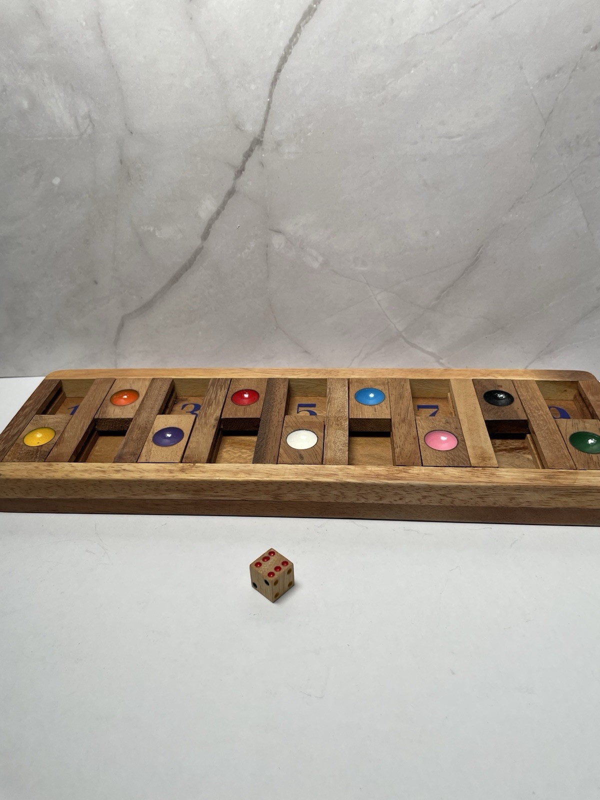 Shut the Box Wooden Game Two Player Die Included Aesthetic Toys Educational Toys
