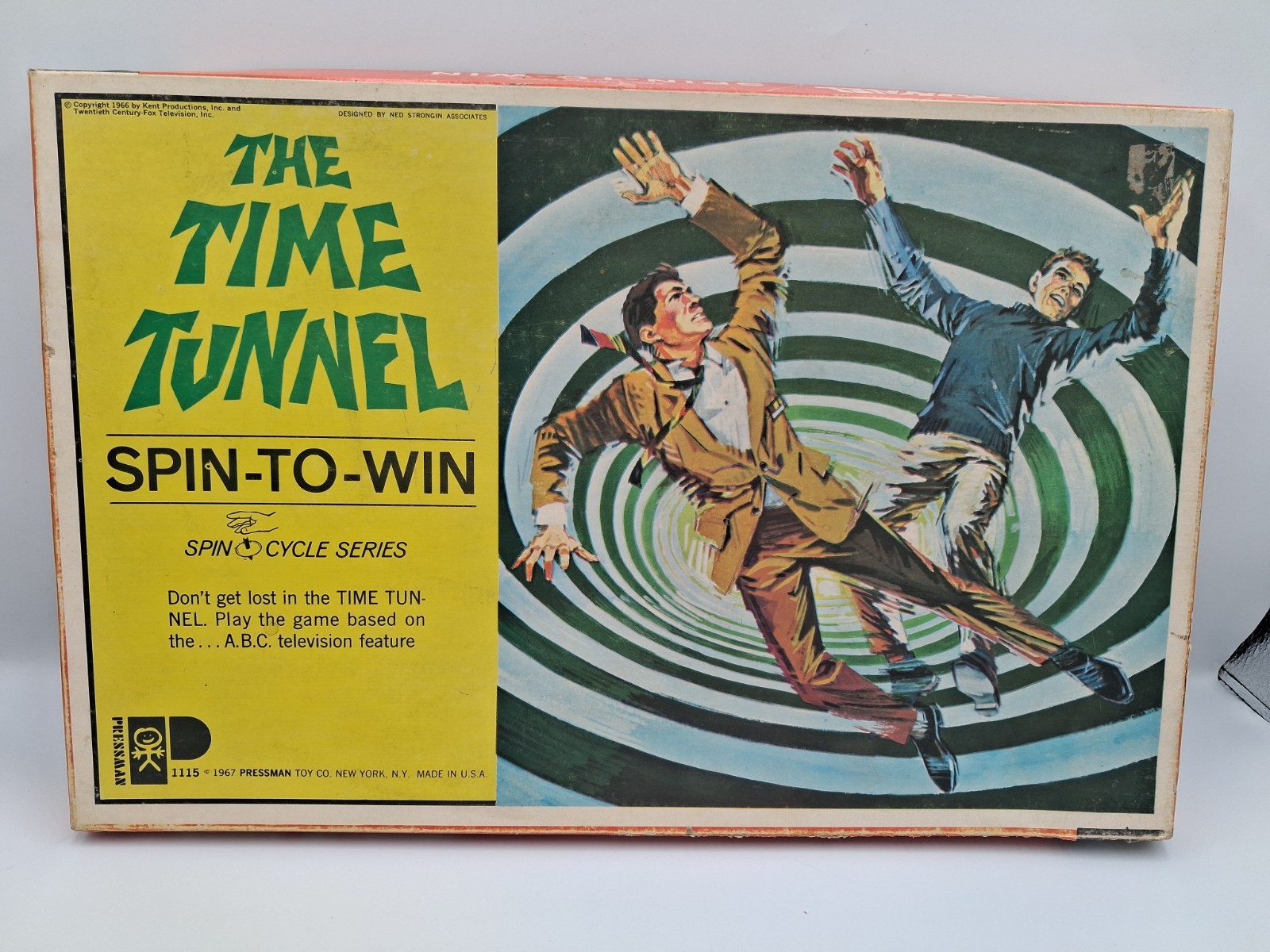 Time Tunnel Spin-To-Win Board Game, C 1967 Pressman Toy Co, MISSING PEICES