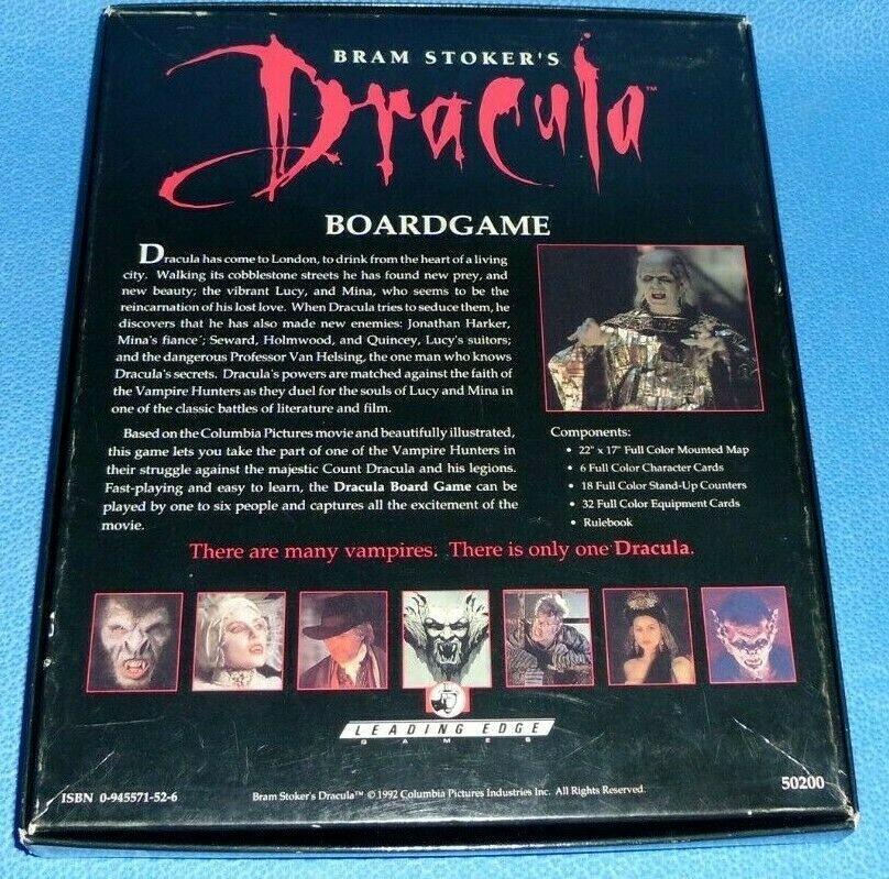 Bram Stoker’s Dracula Board Game Complete & Unpunched – Leading Edge Games