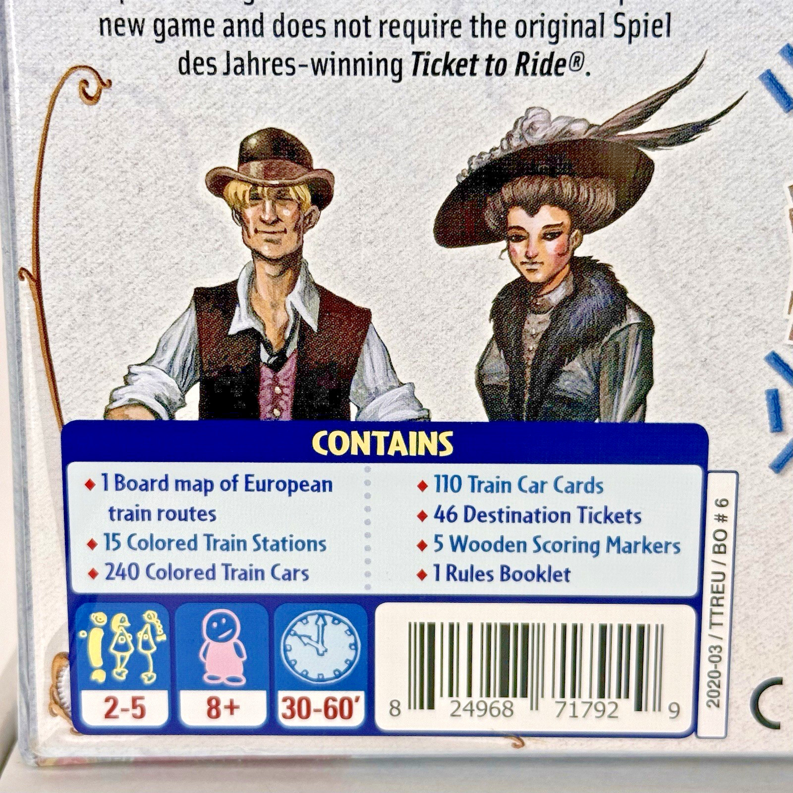 Ticket to Ride Europe Board Game Days of Wonder 7202 – New Sealed