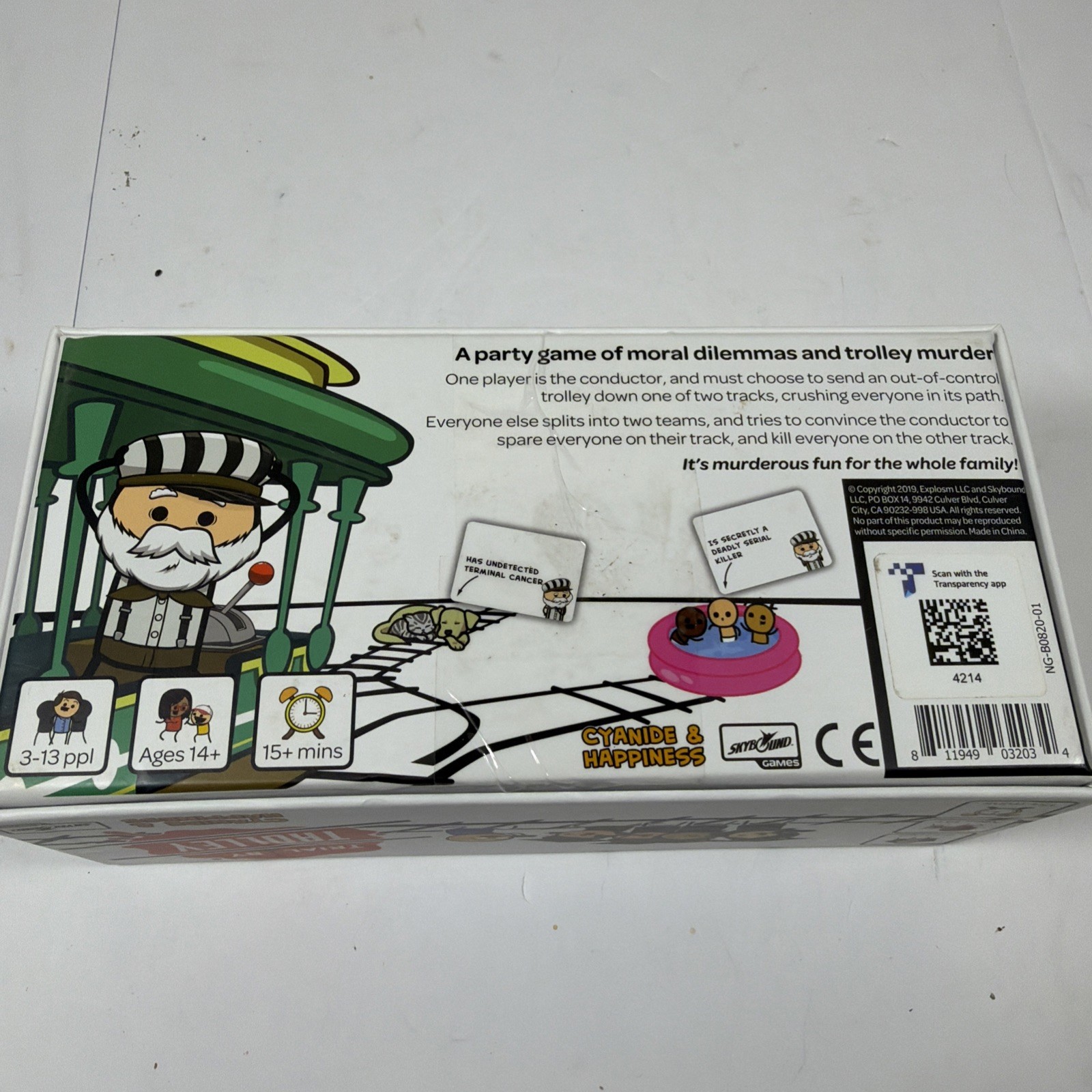 Trial by Trolley Party Game Adult Card Game Moral Dilemmas and Murder Open Box