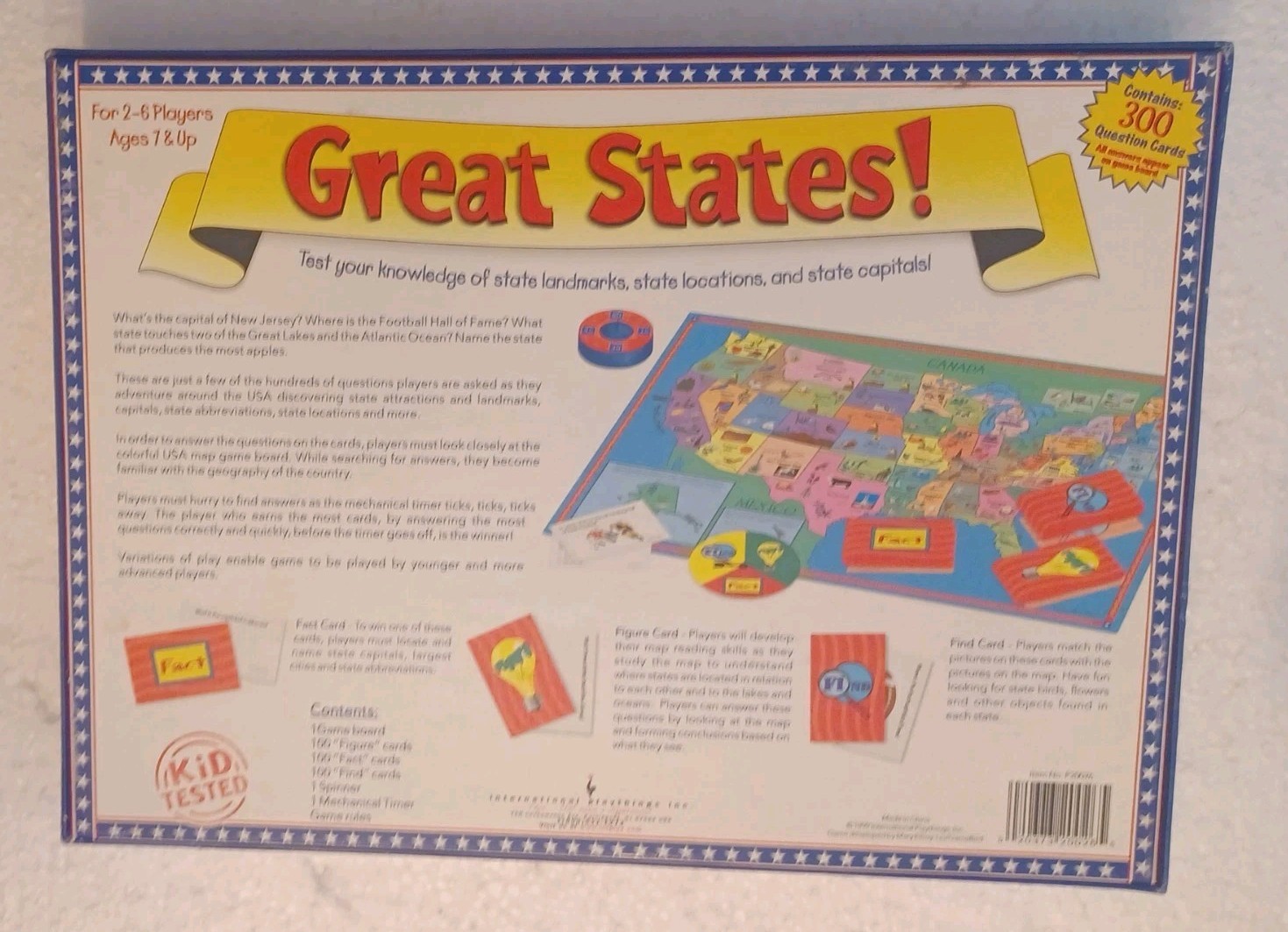 Great States Board Game International Playthings 1999 Geography Complete