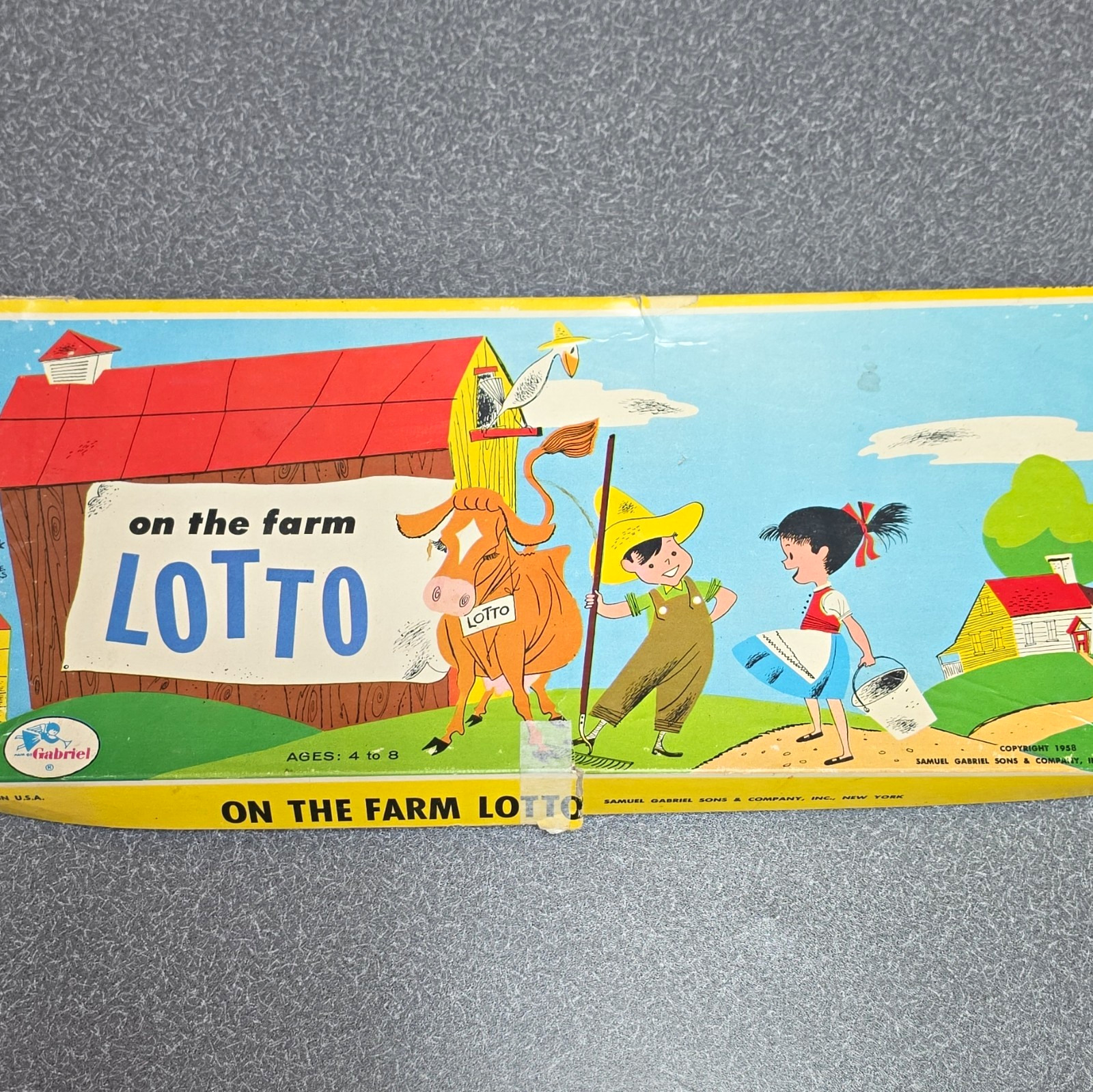 Gabriel On the Farm Lotto Children’s Game, Farm Theme, Ages 4-8, 1958 MPN 233