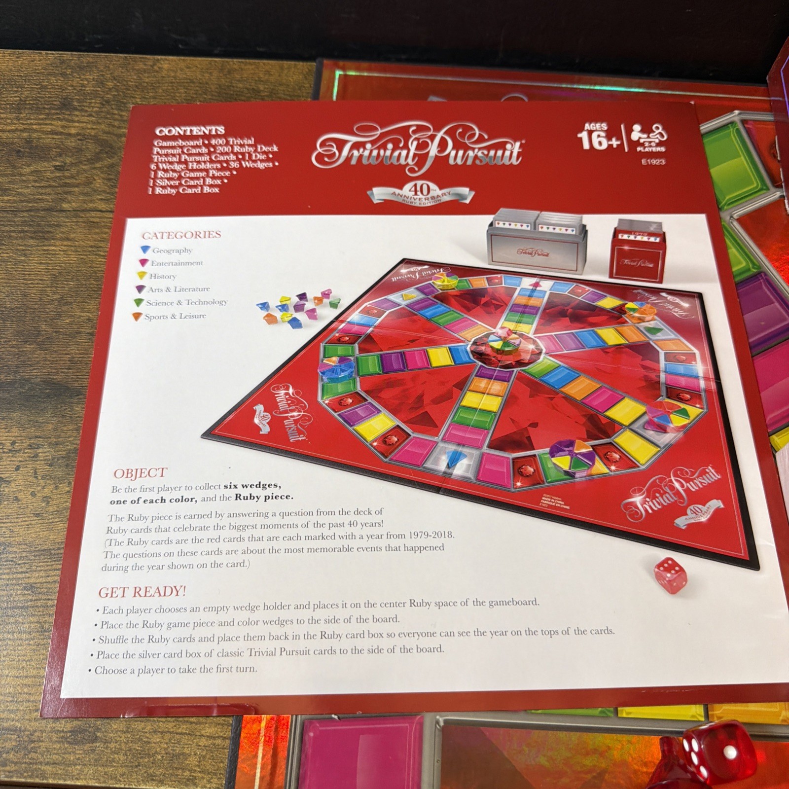 Trivial Pursuit 40th Anniversary Ruby Edition Board Game 100% Complete Set