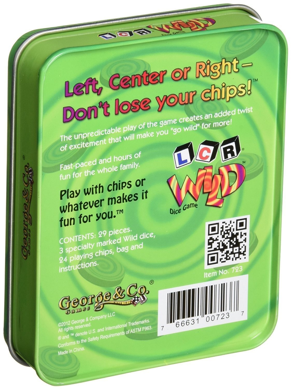 George And Company Geo0723 Lcr R Wild Dice Game