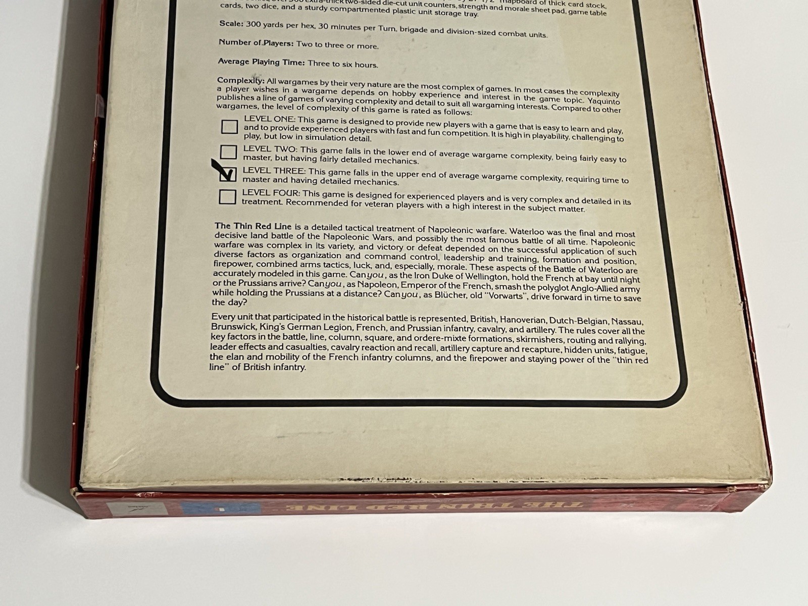 THIN RED LINE Napoleon Battle of Waterloo. Yaquinto. NEW UNPUNCHED!