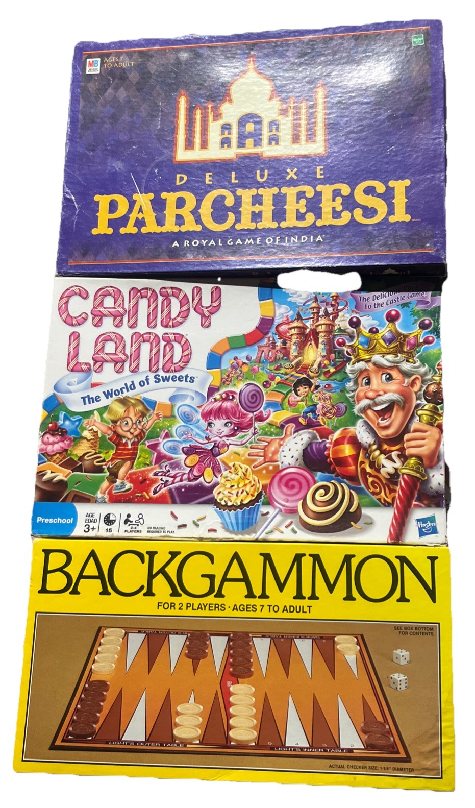 Deluxe Parcheesi MB, Candy Land, Backgammon, 1980s 90s Complete Board Game Lot
