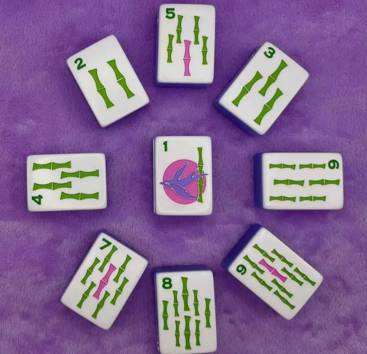 Brand-new high-end transparent blue American mahjong tile set, 160 tiles + bag