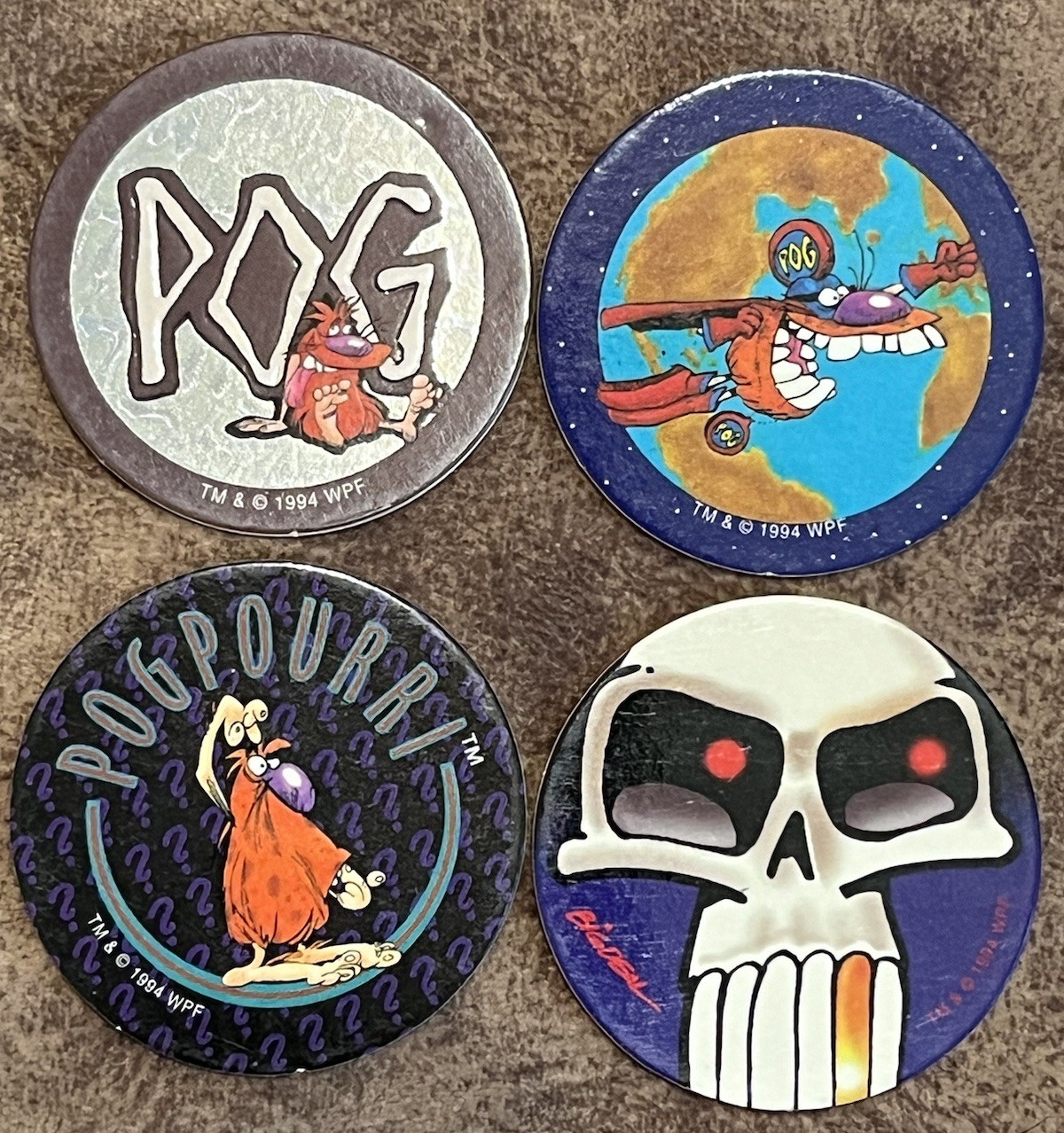 Vintage 1994 World POG Federation Series 1 Pogman Collection -Lot Of 4