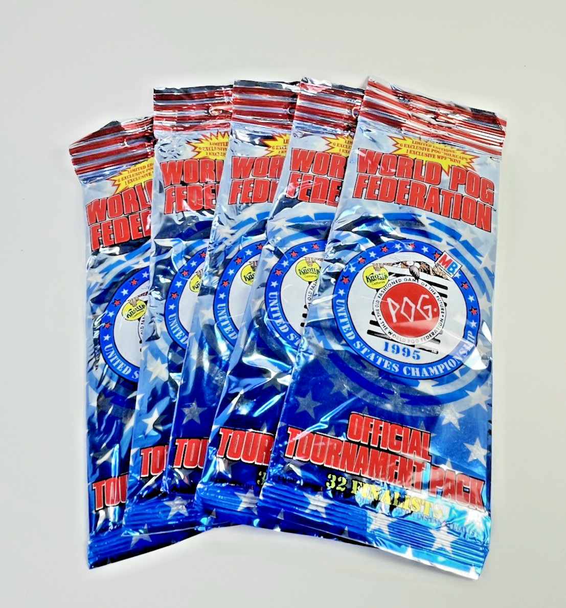 World Pog Federation 1995 US Championship Tournament Pack Lot Of 5 Pogs Rare New
