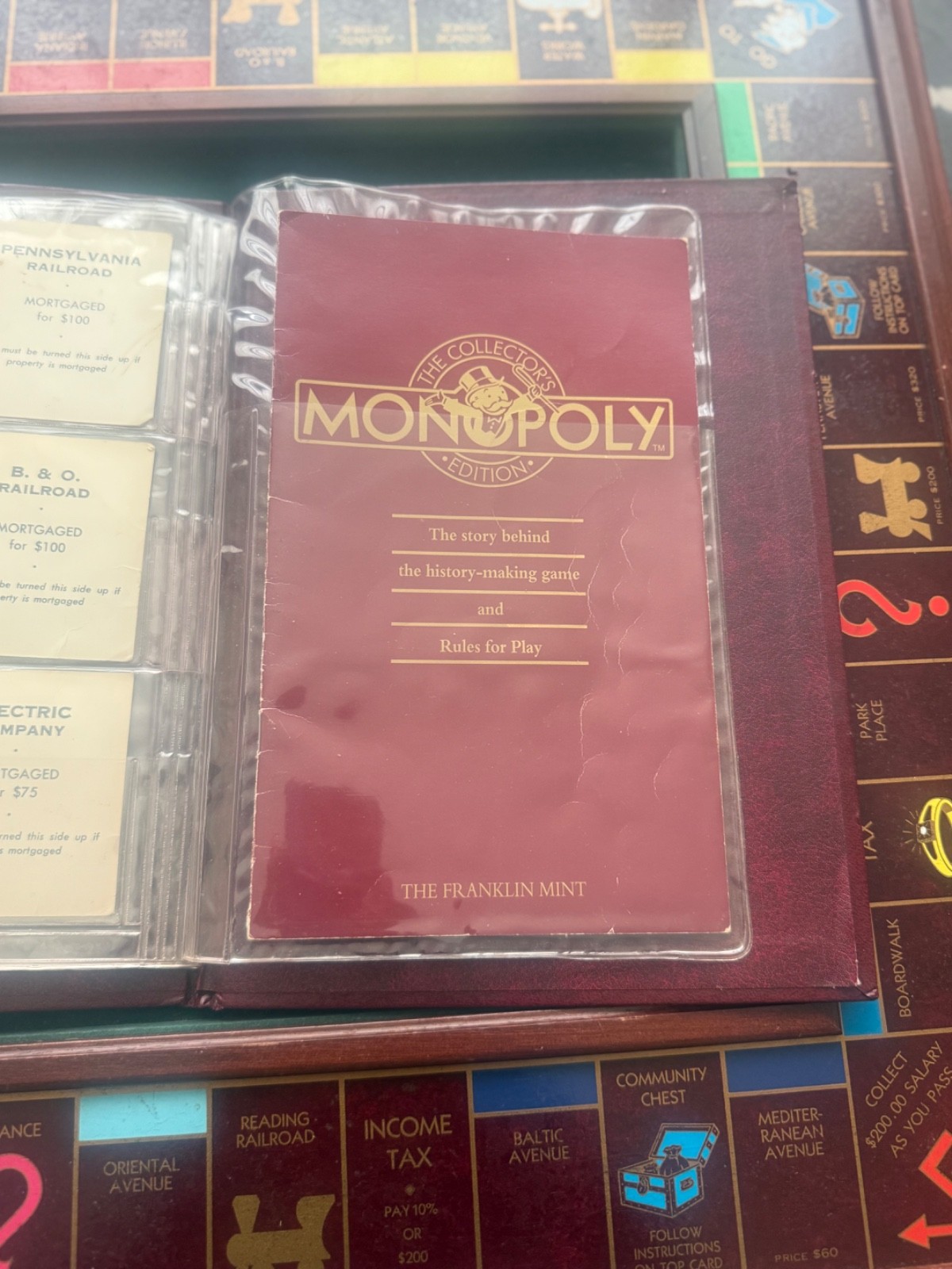 Monopoly Collector’s Edition 1991 Franklin Mint Wooden Luxury Board Game