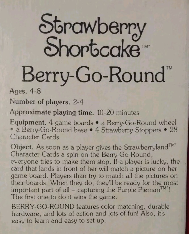 Vintage 1981 Strawberry Shortcake Berry Go Round Board Game – 99% Complete