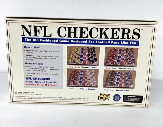 NFL Miami Dolphins New York Jets Checker Board Game + Dan Marino Pro Cube