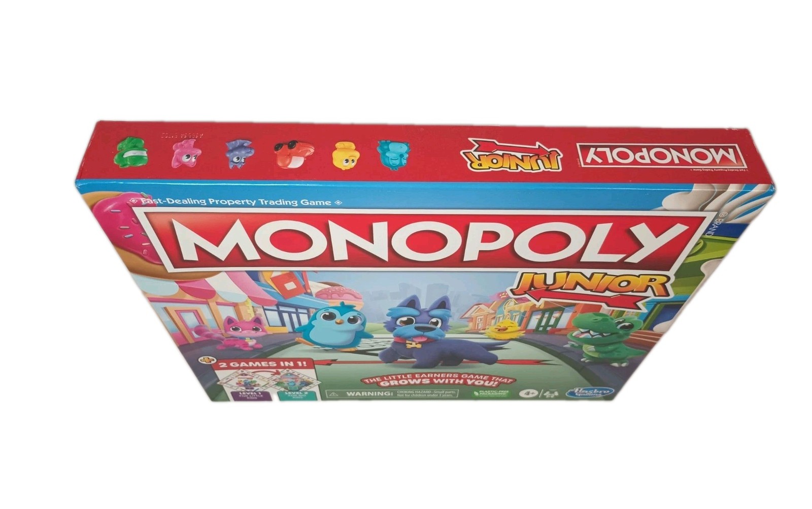 Monopoly Junior Board Game, 2-Sided Gameboard, 2 Games in 1, Monopoly By Hasbro