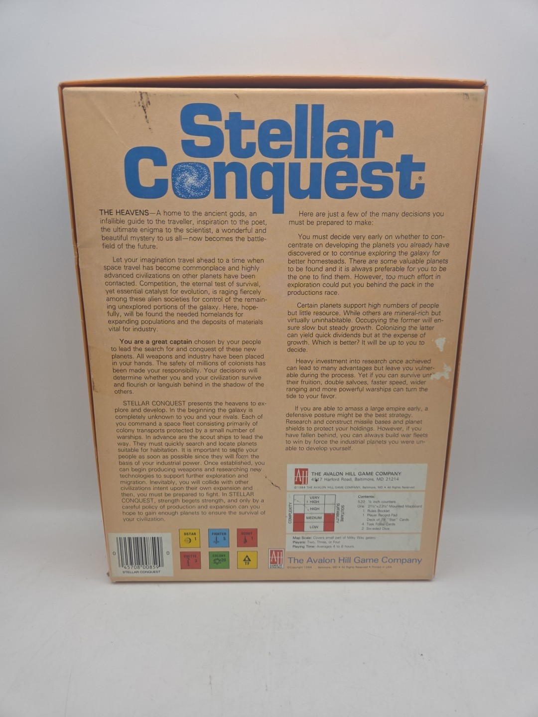 Stellar Conquest – Vintage, Rare, Avalon Hill Board Game (Excellent Condition)
