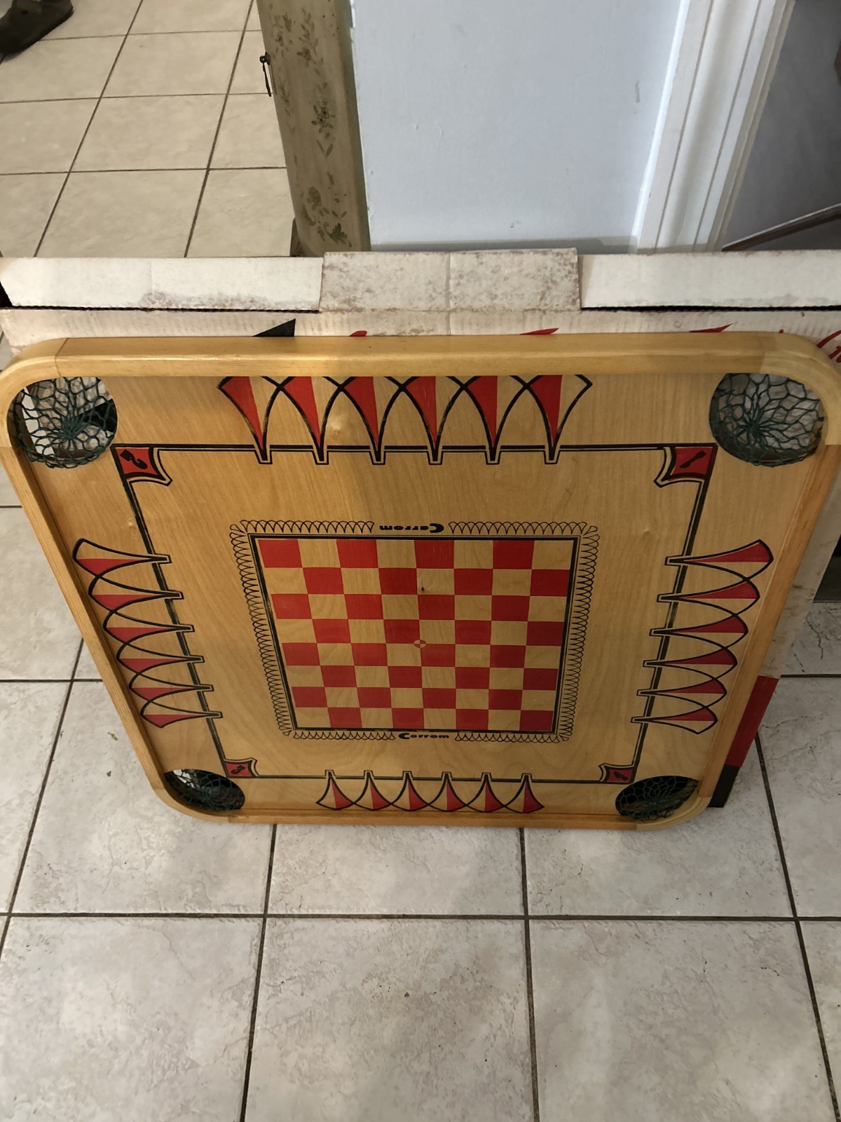 Vintage Carrom Game Board w/ Original Box 28×28 No Pieces Ludington MI