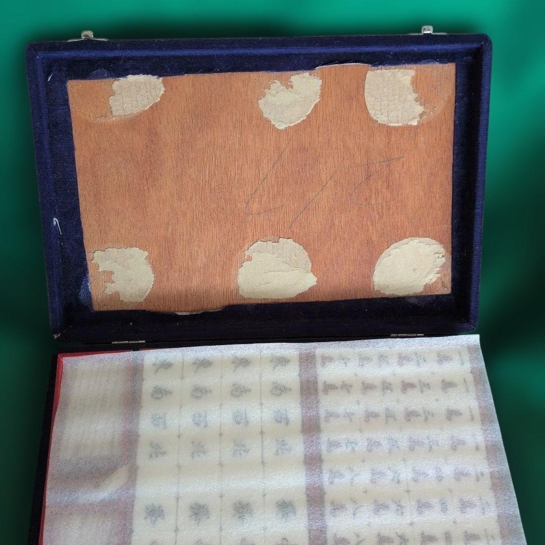 Mahjong Tile Set Bamboo Back Purple Hard Case