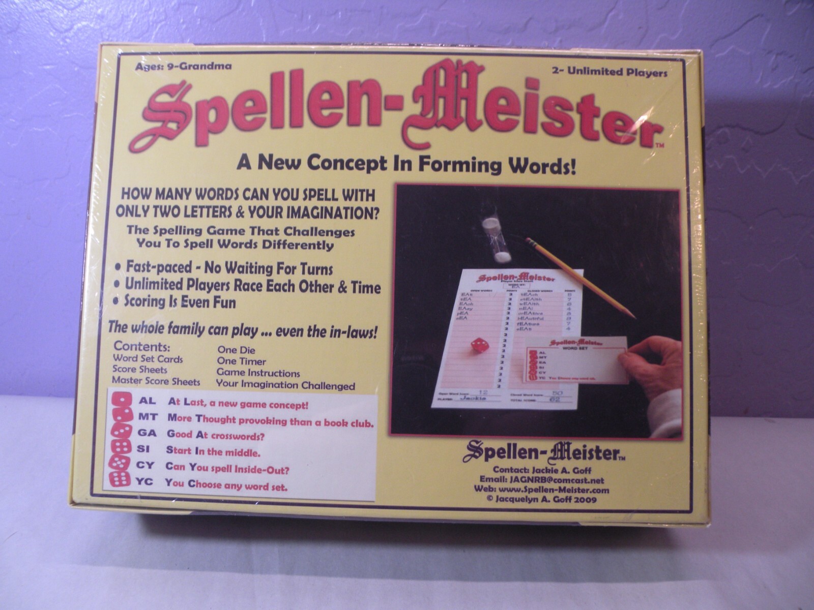 Spellen Meister Board Game Sealed Box Jacquelyn Goff 2009