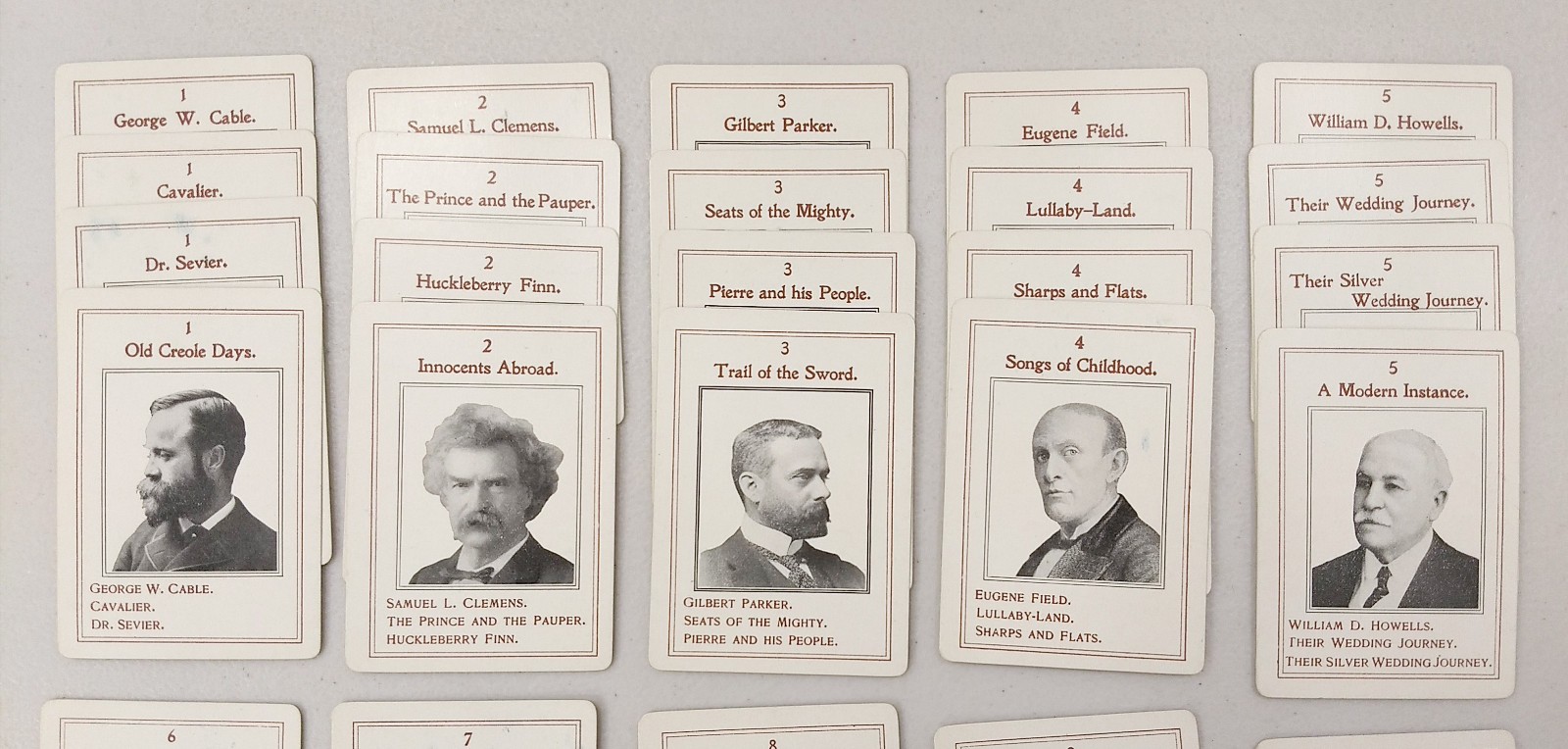 POCKET EDITION OF AUTHORS #4001 60 Card Set Milton Bradley 1940s Game of Authors