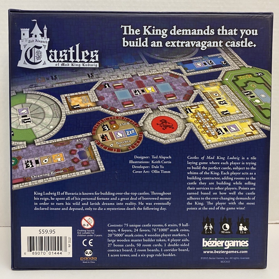 Ted Alspach Castles Of Mad King Ludwig, Bezier Games 2015 New/Open Box Condtion