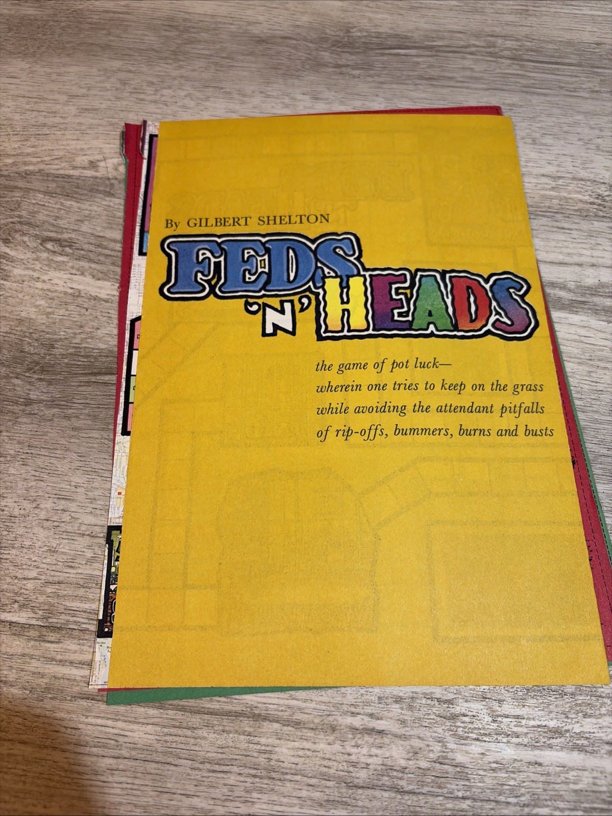 FABULOUS FURRY FREAK BROTHERS Pull Out GAME-1971-RARE- “FED”N” HEADS” COMPLETE