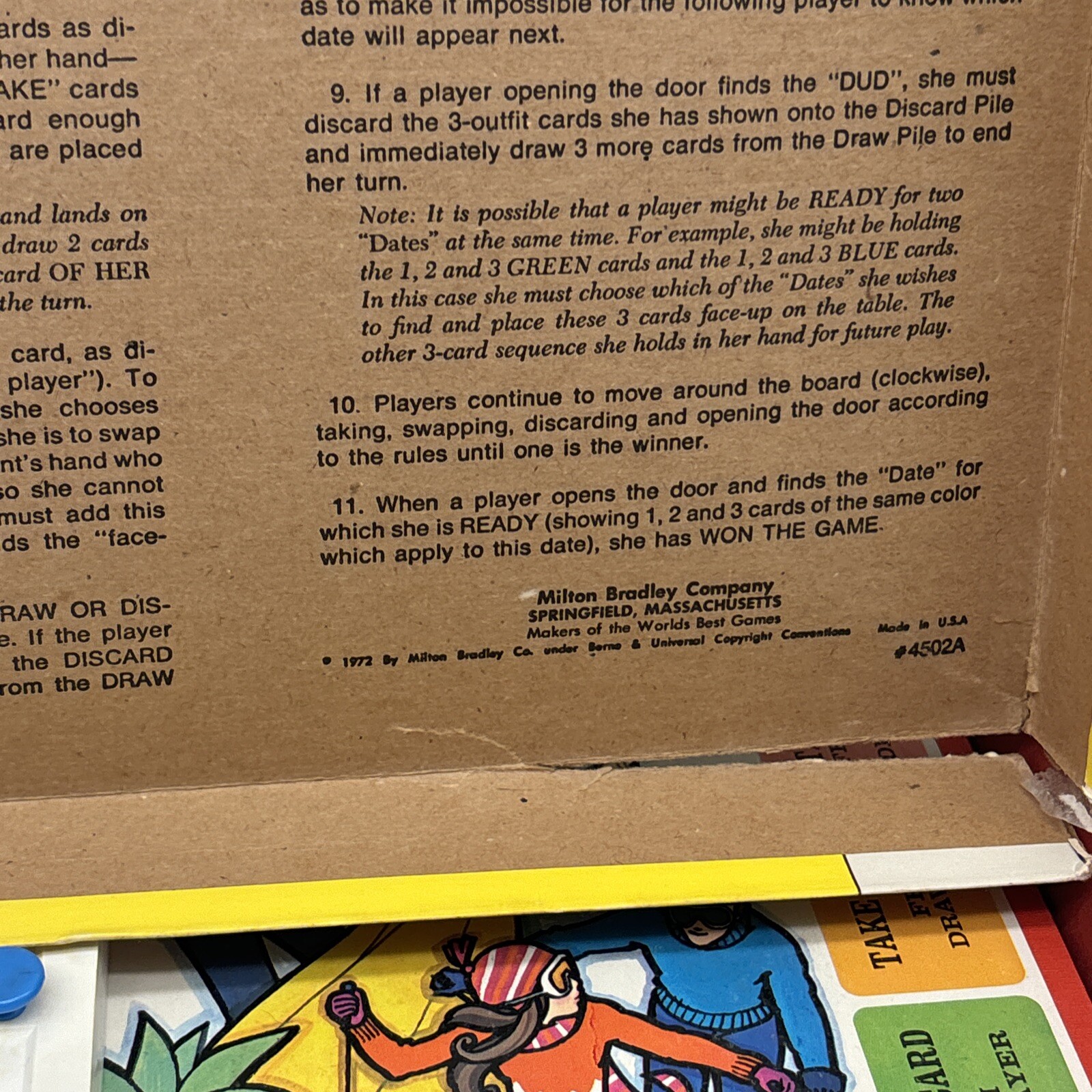 Vintage 1972 Milton Bradley Mystery Date Board Incomplete!