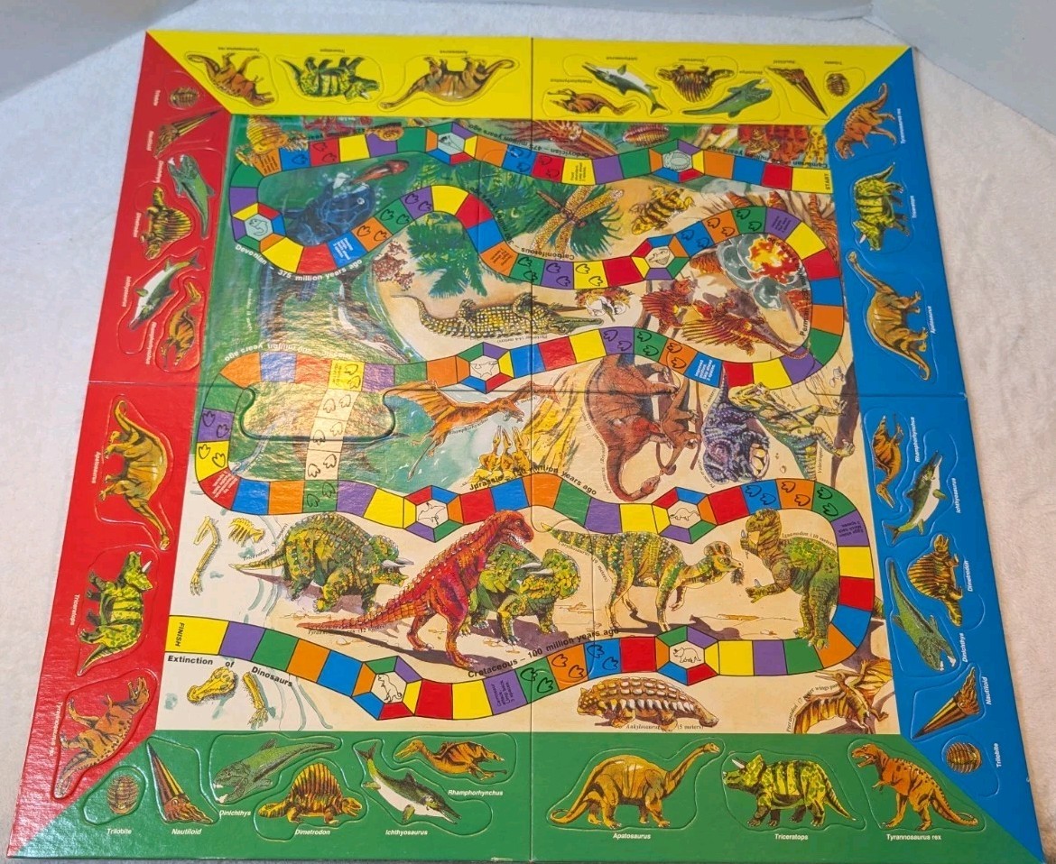 Vintage Dinosaurs and Things Puzzle Board Game 1986 Aristoplay – COMPLETE Rare