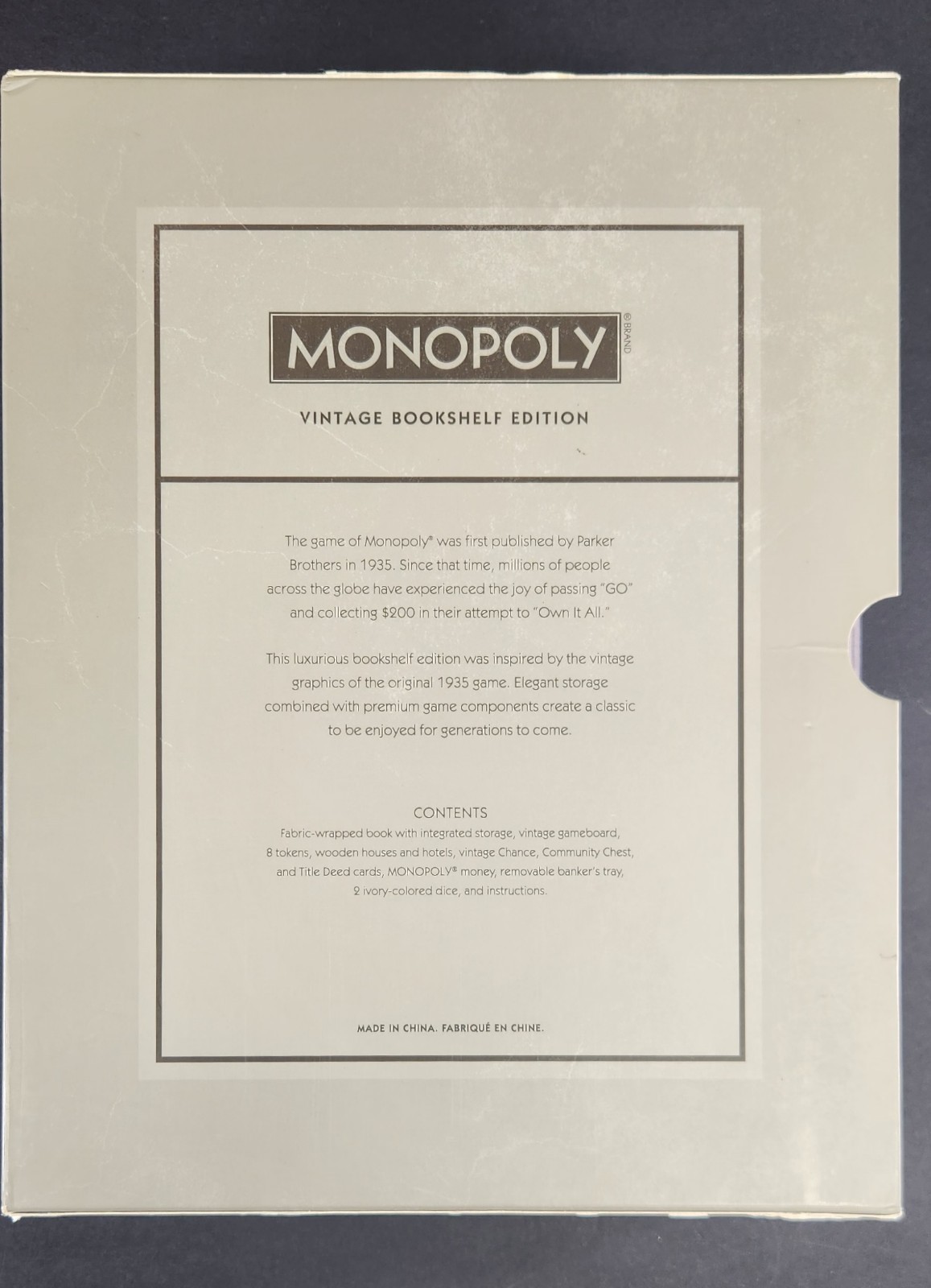 Monopoly Vintage Bookshelf Edition Complete WS Game Company -Hasbro NIB