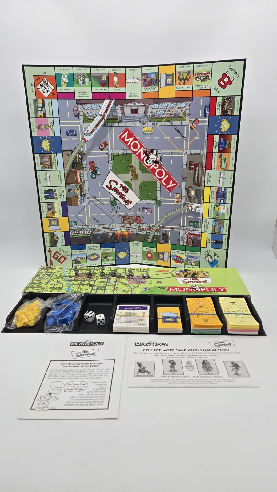 The Simpsons Monopoly Game Welcome To Springfield 2001 Complete Vtg Family Game