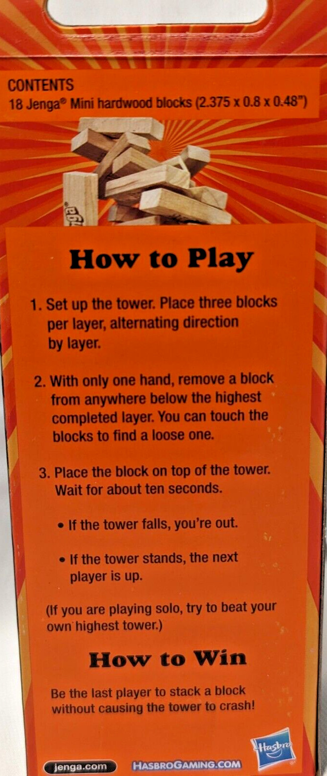 Hasbro Gaming Jenga Mini Game, Ages 6 And Up, For 1 Or More Players