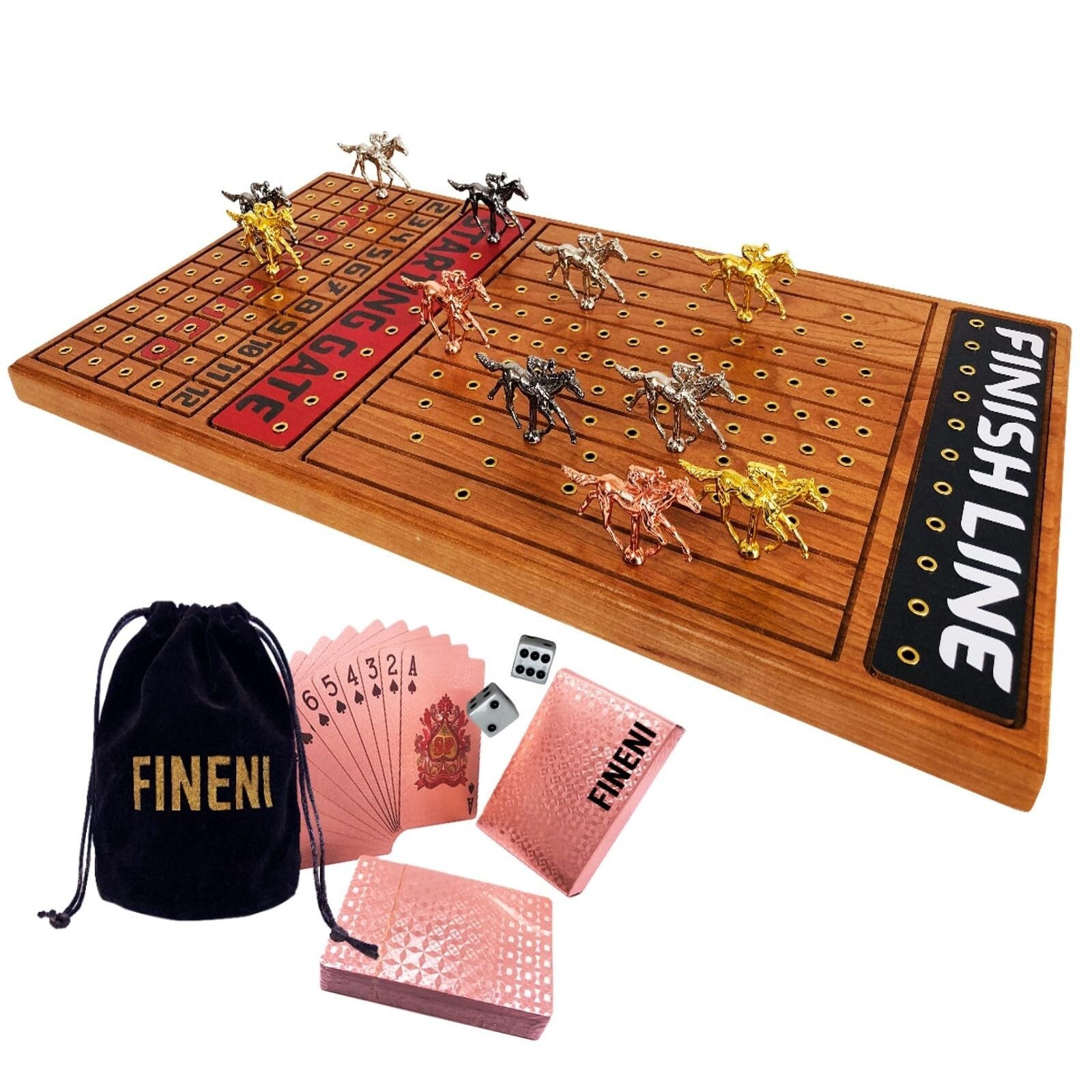 Horse Racing Game for Adults, Horse Race Board Game with 11 Luxurious Metal H…