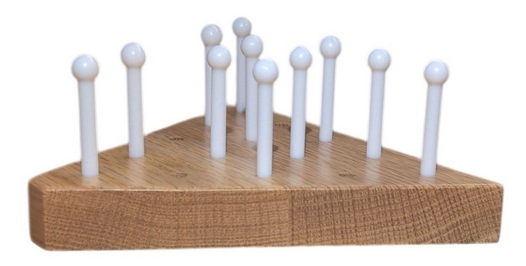 Solid Oak Wooden Peg Game Tricky Triangle, Classic Wooden Brain Teaser Puzzle