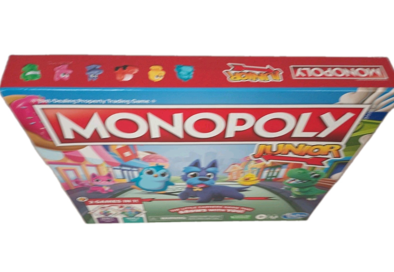 Monopoly Junior Board Game, 2-Sided Gameboard, 2 Games in 1, Monopoly By Hasbro
