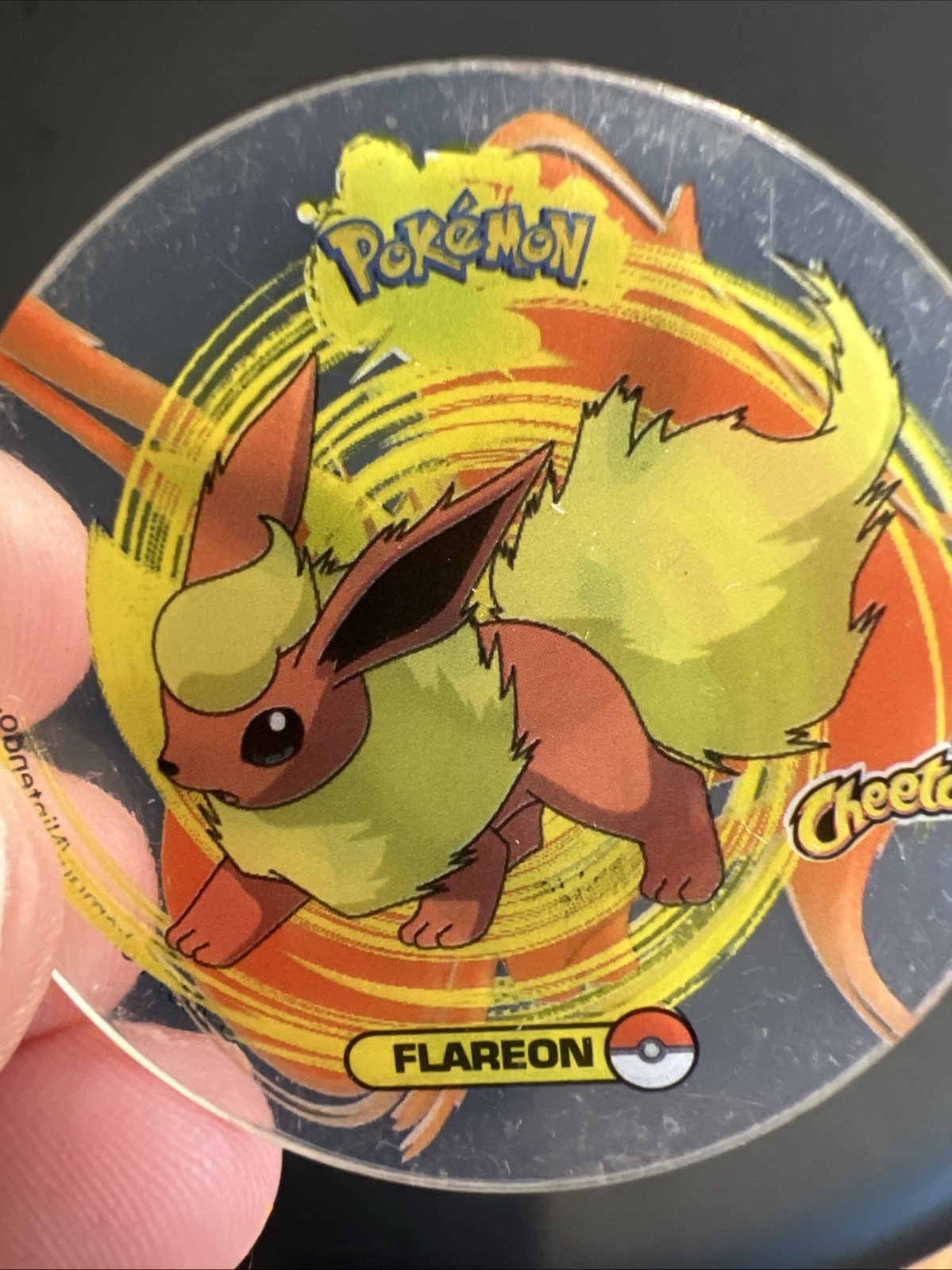 Rare Vtg Pokemon Flareon Eevee Crystal Tazos Taso Pogs Mexico Cheetos Doritos
