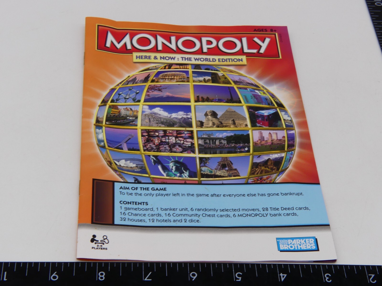 2008 Monopoly Here & Now The World Edition Board Game Instruction Manual Only