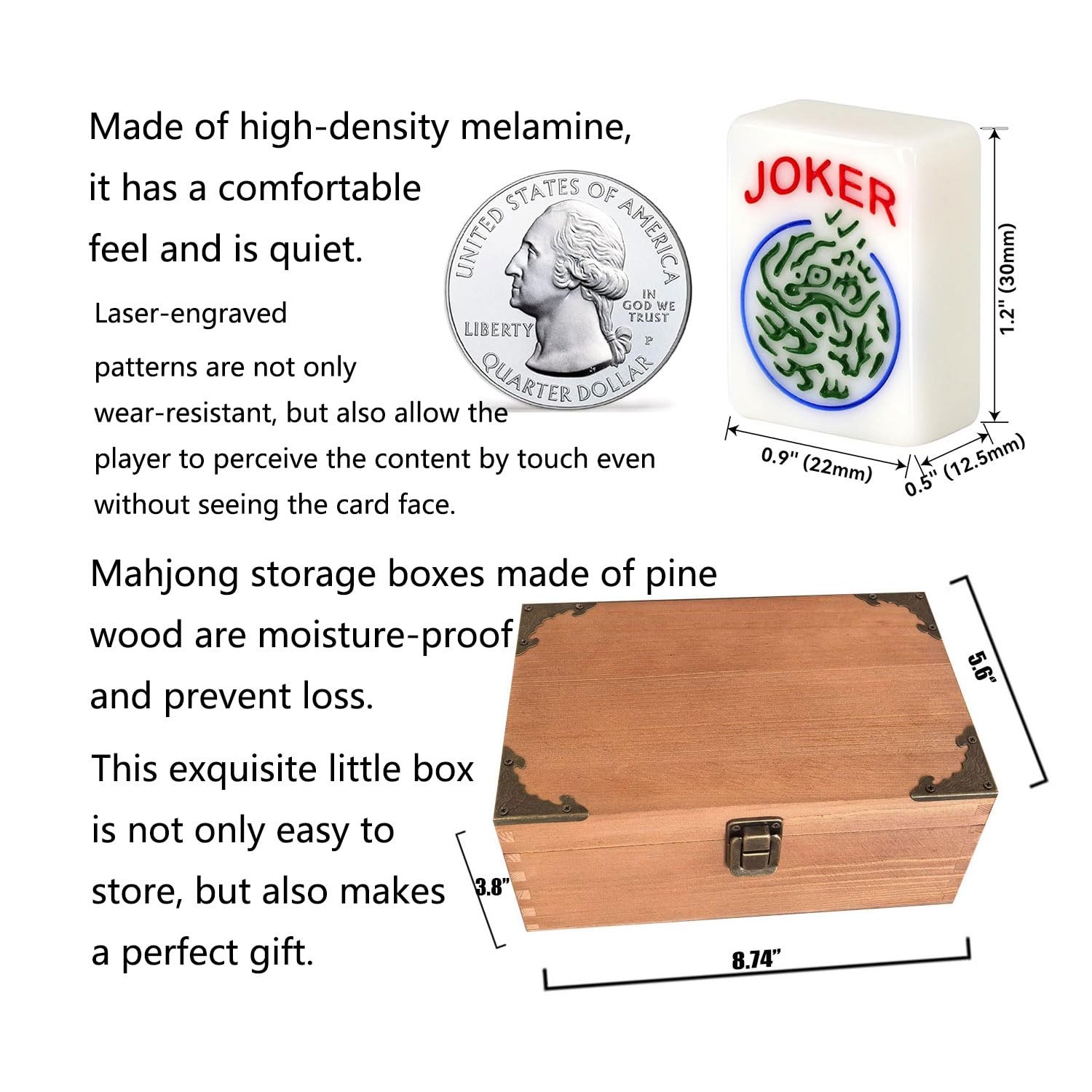 Goodasst American Mahjong Set,Portable Travel Complete Mahjong Set with Box
