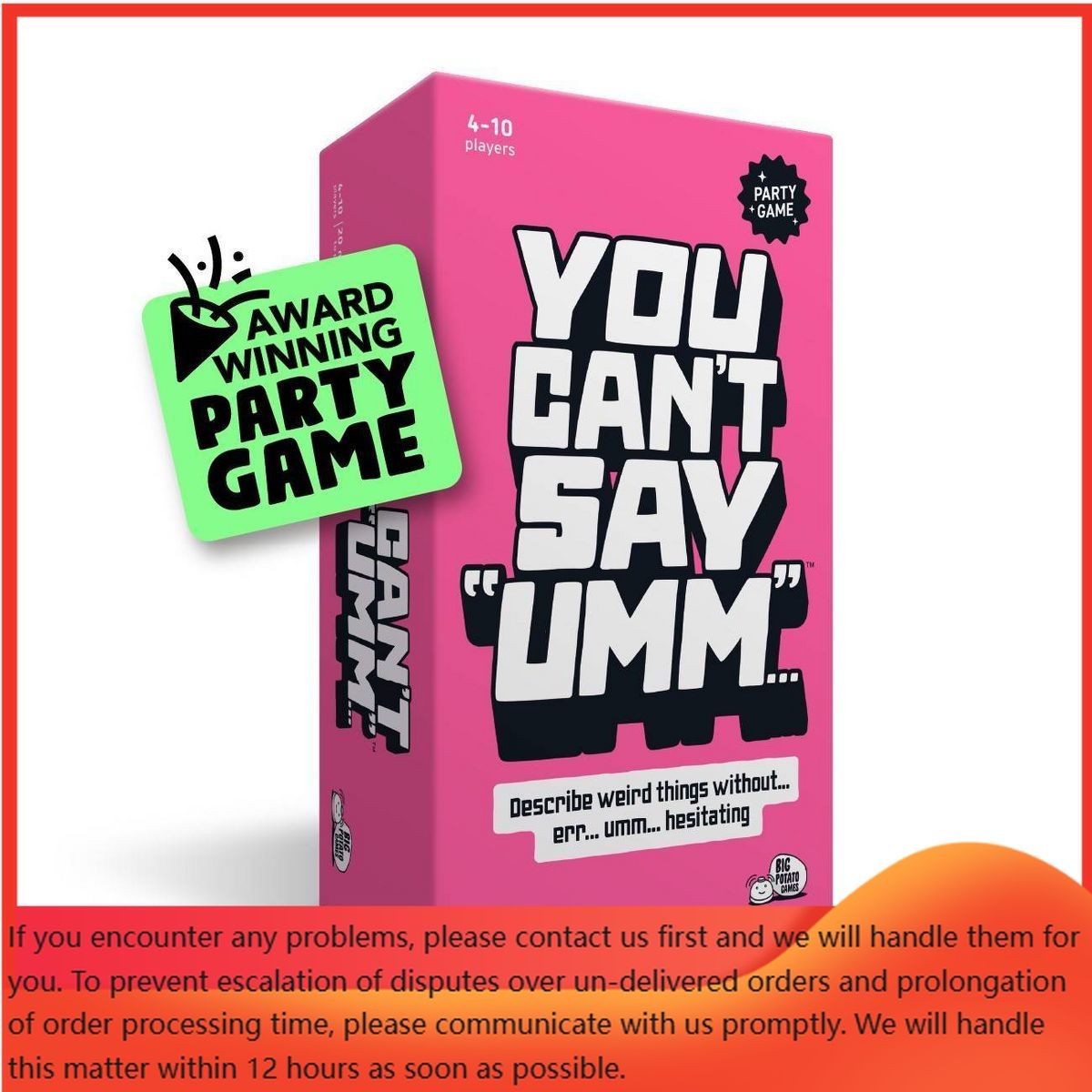 Big Potato You Can’t Say Ummm Board Game: Educational Party Game for 4+ Players