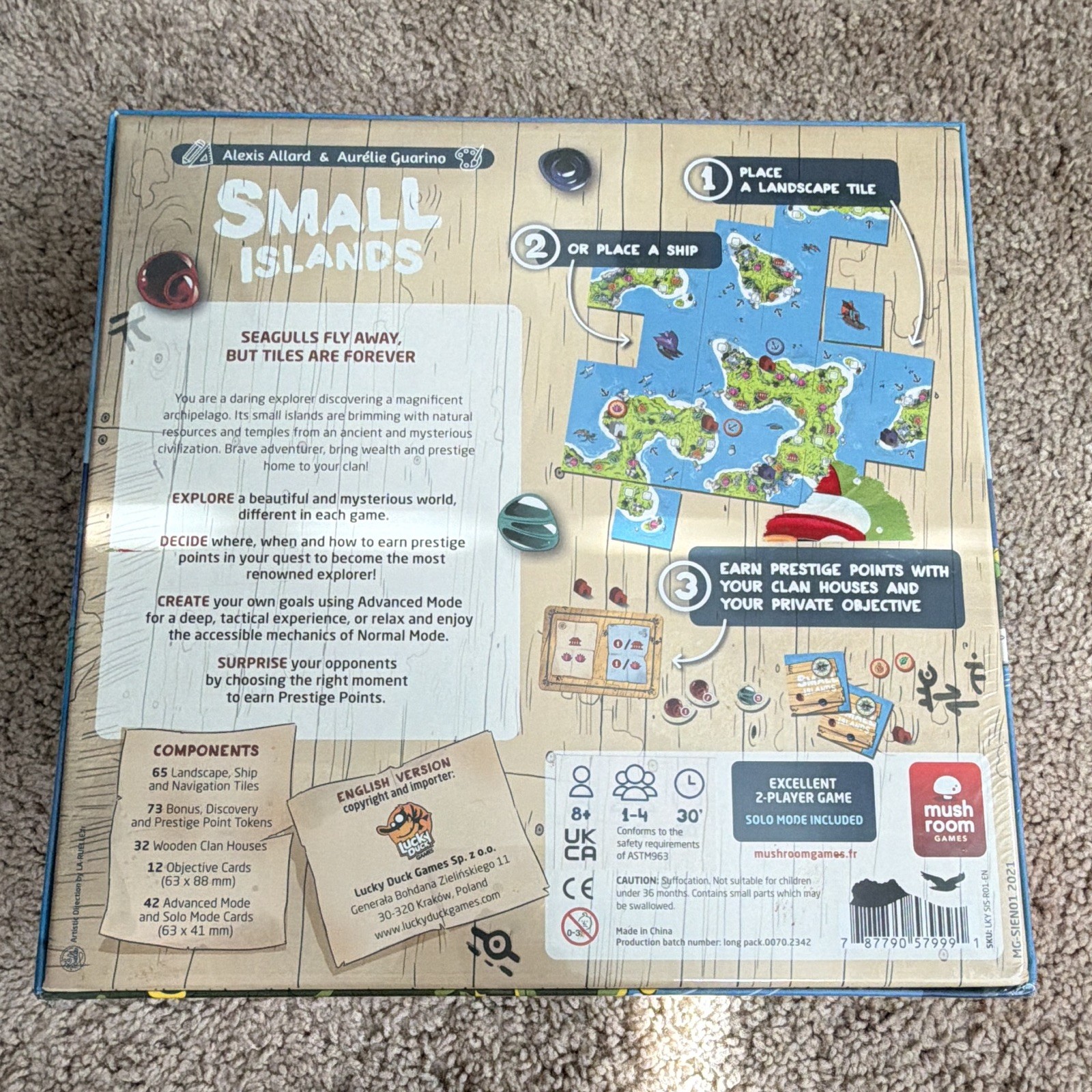Mushroom Games Small Islands Adventure Board Game 1-4 Players Ages 8+ 2-Player
