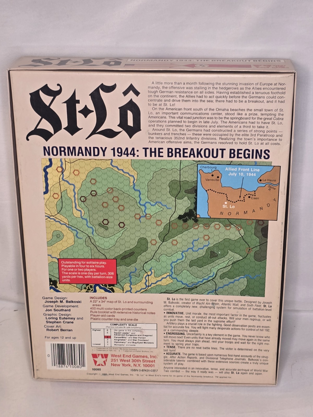 New West End Games: ST LO – The Breakout Begins – Normany 1944 Game (UNPUNCHED)