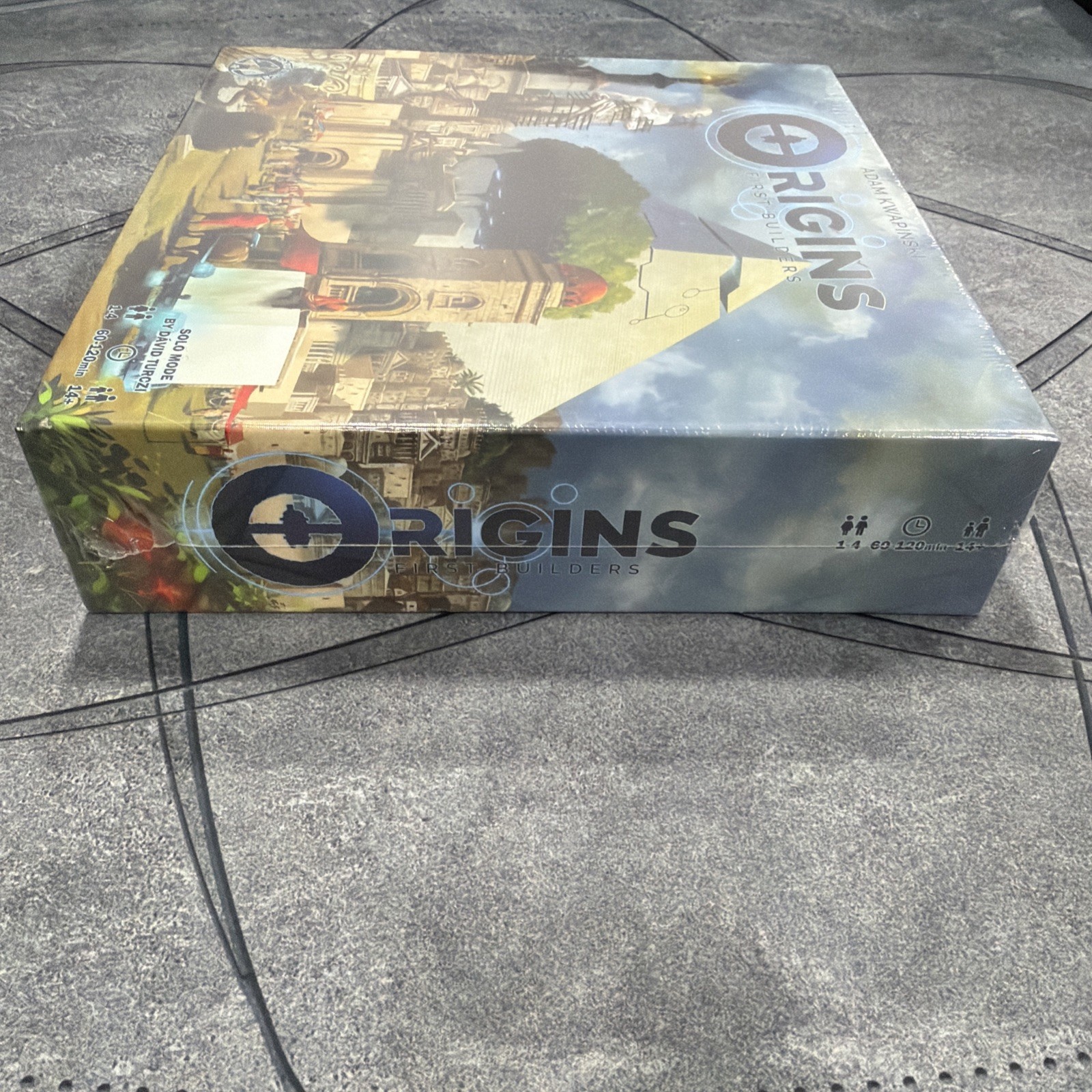 Origins First Builders Strategy Board Game New Board & Dice damaged box