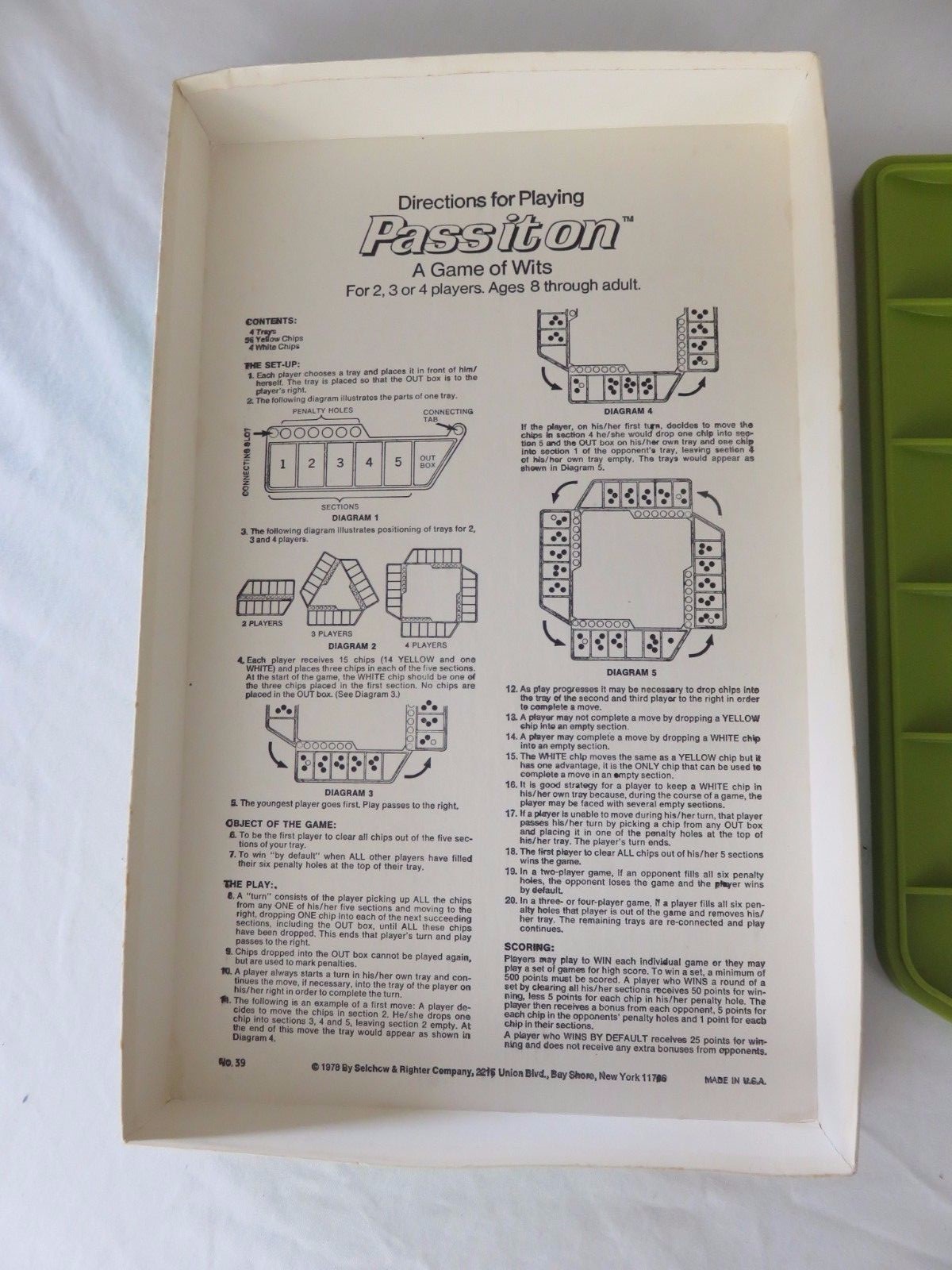 Vintage Selchow & Righter Pass It On Game A Game of Wits 1978