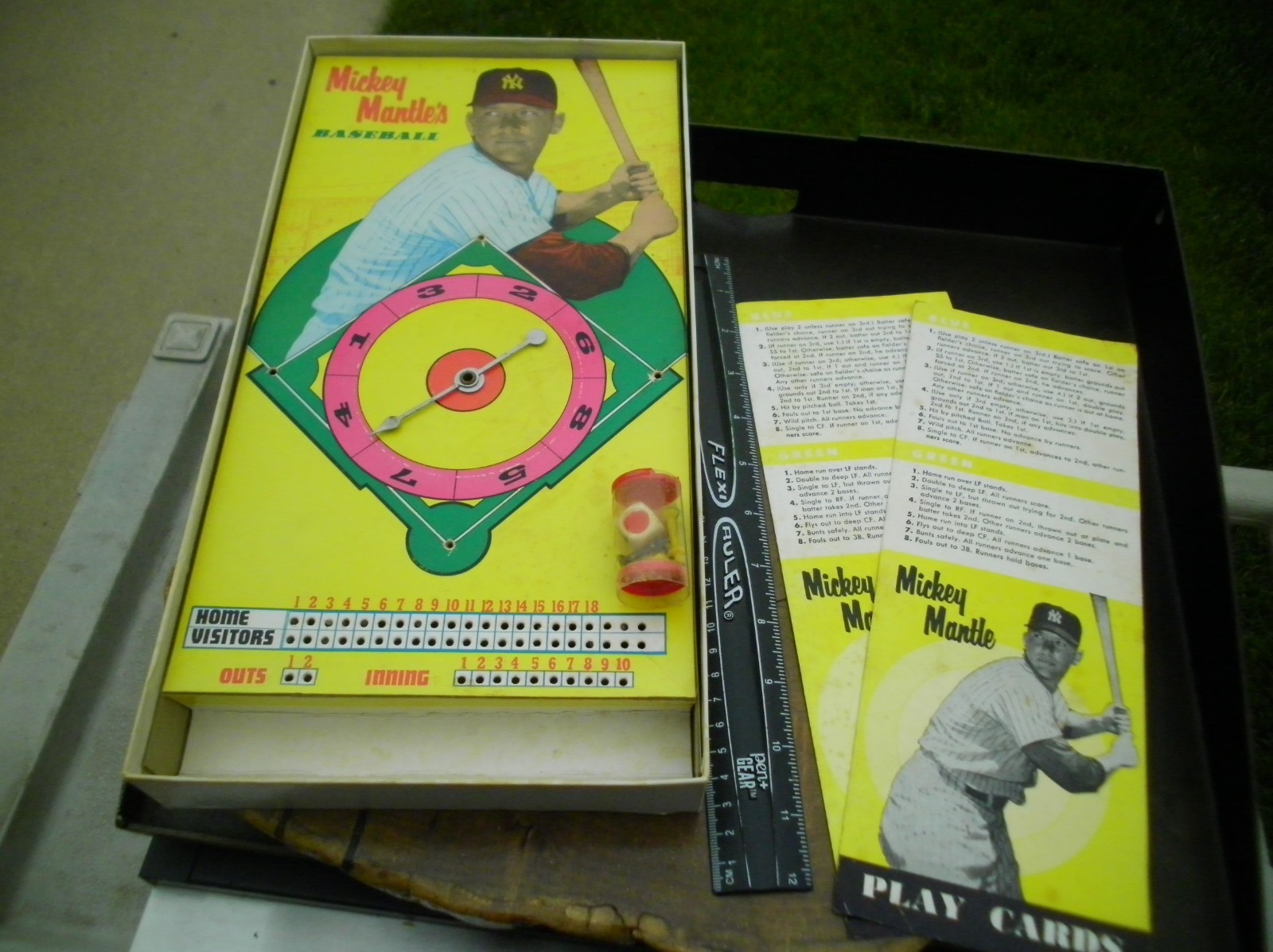 1957 Mickey Mantle’s Big League Baseball Game w/ Spinner, Play Cards – Near Comp