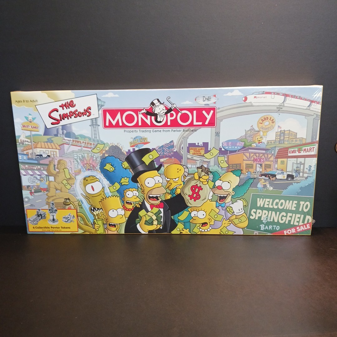 VINTAGE Monopoly THE SIMPSONS BOARD GAME w/ Collectible Tokens 2001 SEALED 🎲