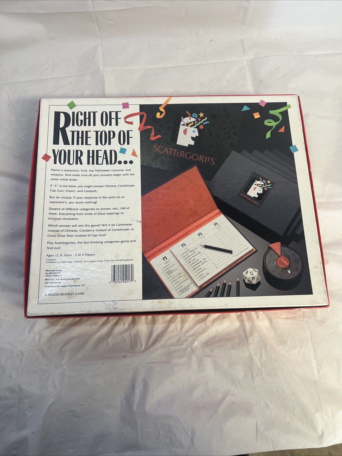 Vintage 1988 Original The Game Of Scattergories By Milton Bradley Complete/Nice!