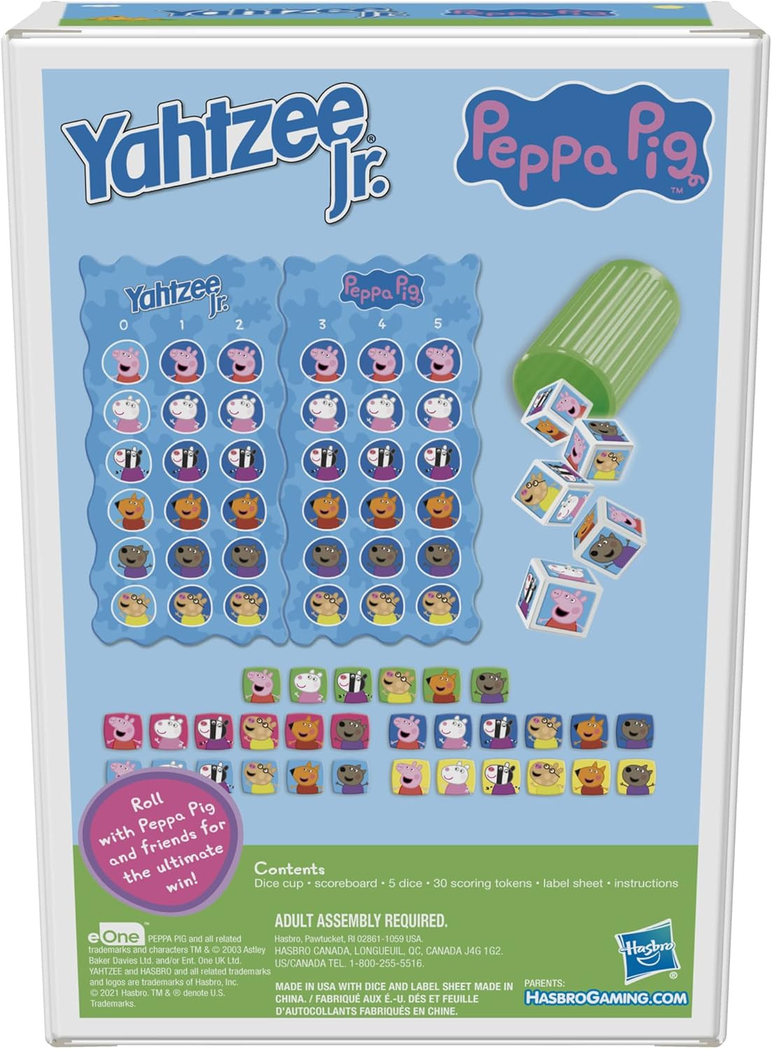 Hasbro Gaming Yahtzee Jr.: Peppa Pig Edition Board Game for Kids Ages 4 and Up,