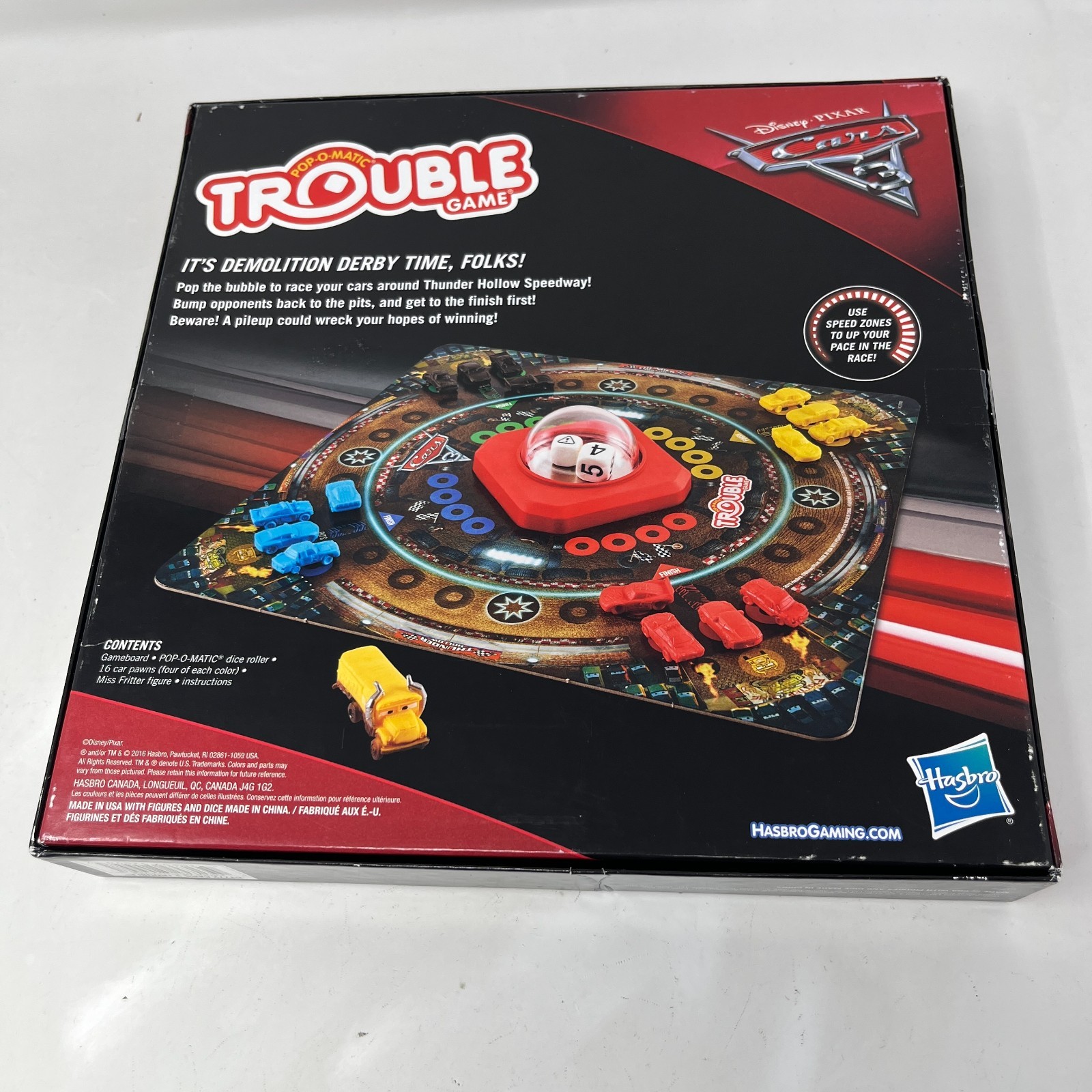 Disney Pixar Cars 3 Trouble Board Game – Hasbro Gaming 2016 Pop-O-Matic