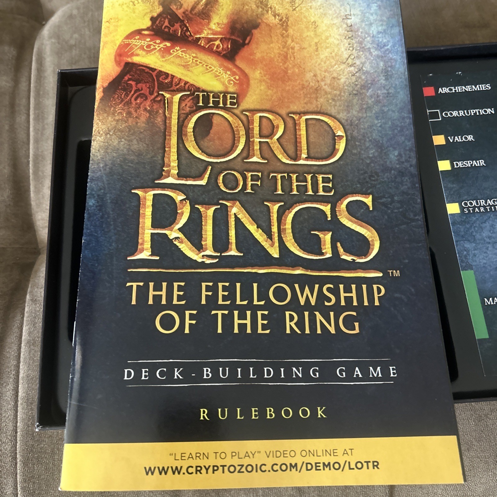LORD OF THE RINGS Fellowship of the Ring Deck-Building Game LOTR Cryptozoic 2012