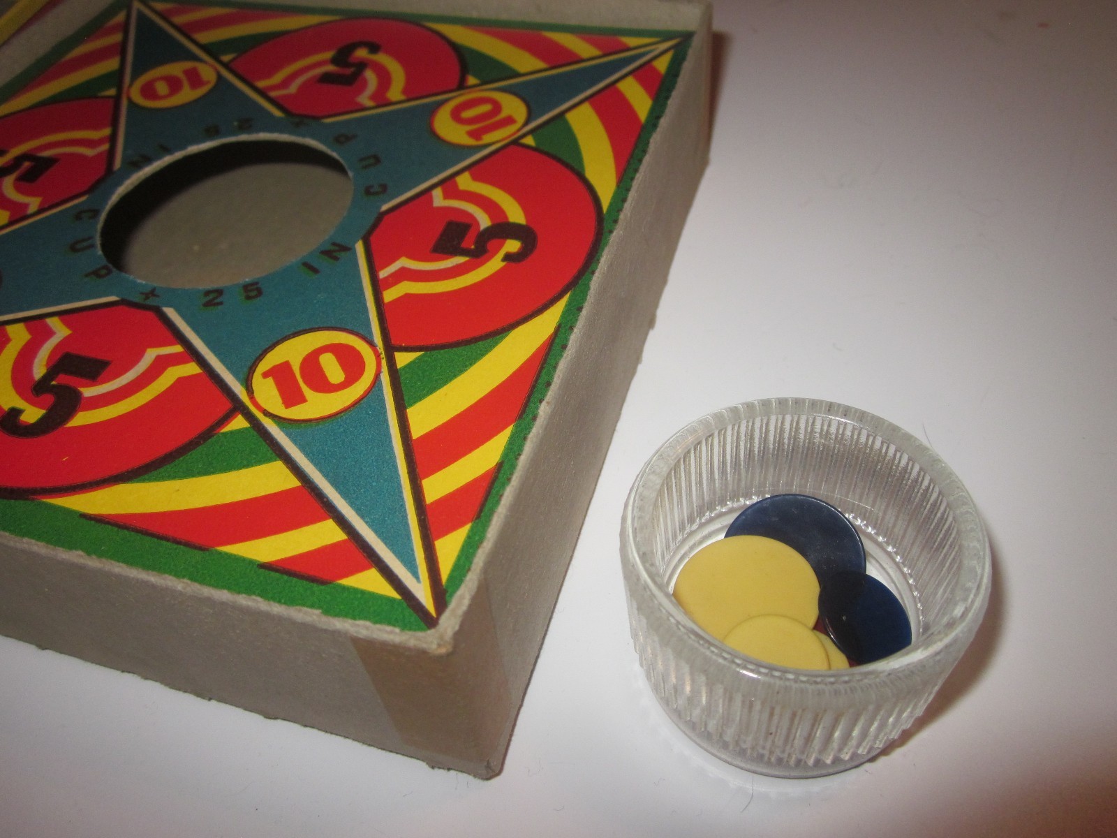 Vintage 1939 Transogram Tiddledy Winks Game w/Colorful Box model 3317 Gold Medal