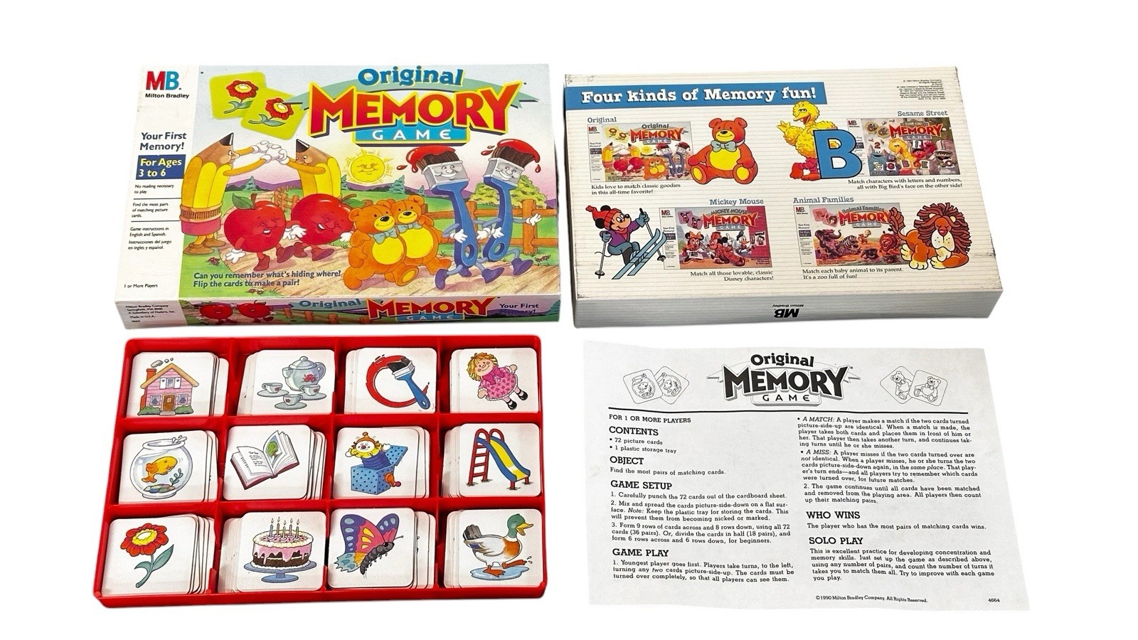 Milton Bradley the Original Memory Game 1994 99% Complete