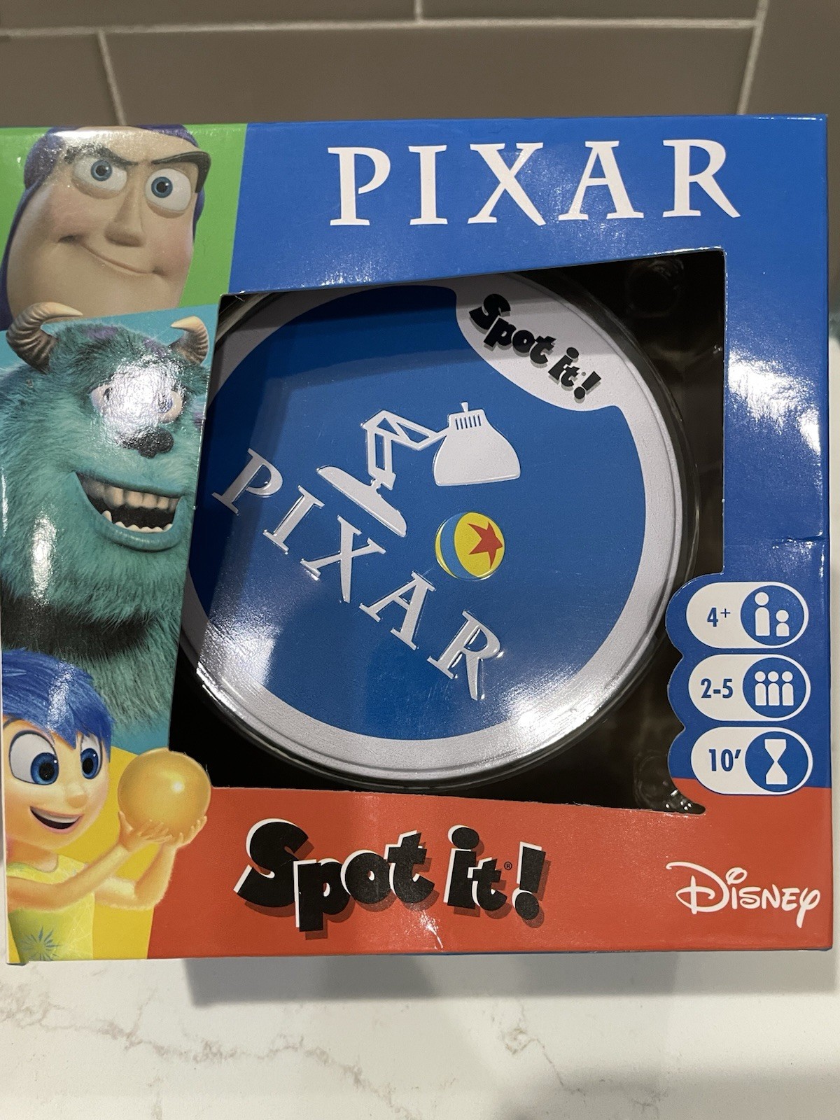 NEW Disney Pixar SPOT IT! Card Game Tin Ages 4+ Asmodee Includes 30 Cards